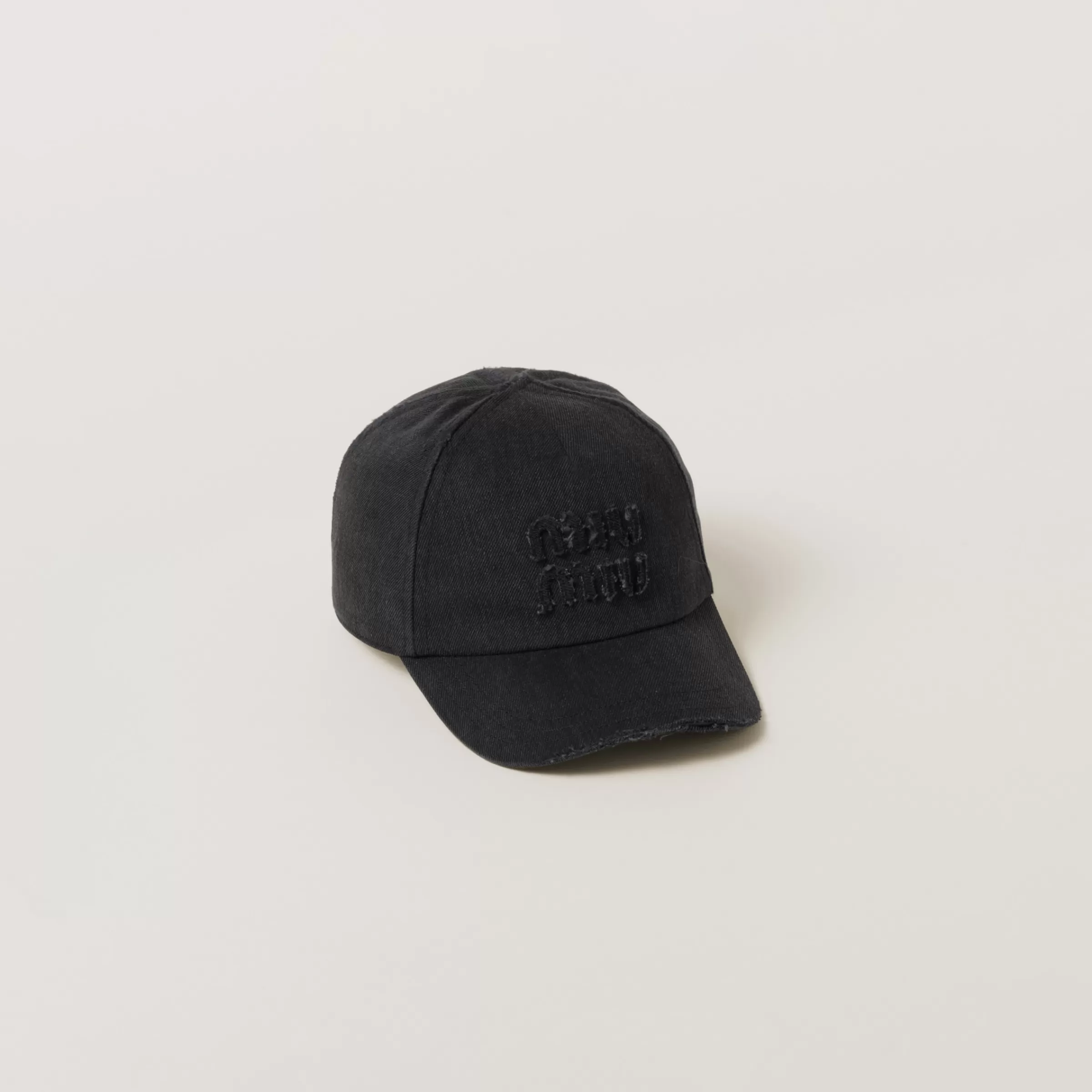 Miu Miu Cappello da baseball in denim Nero Flash Sale