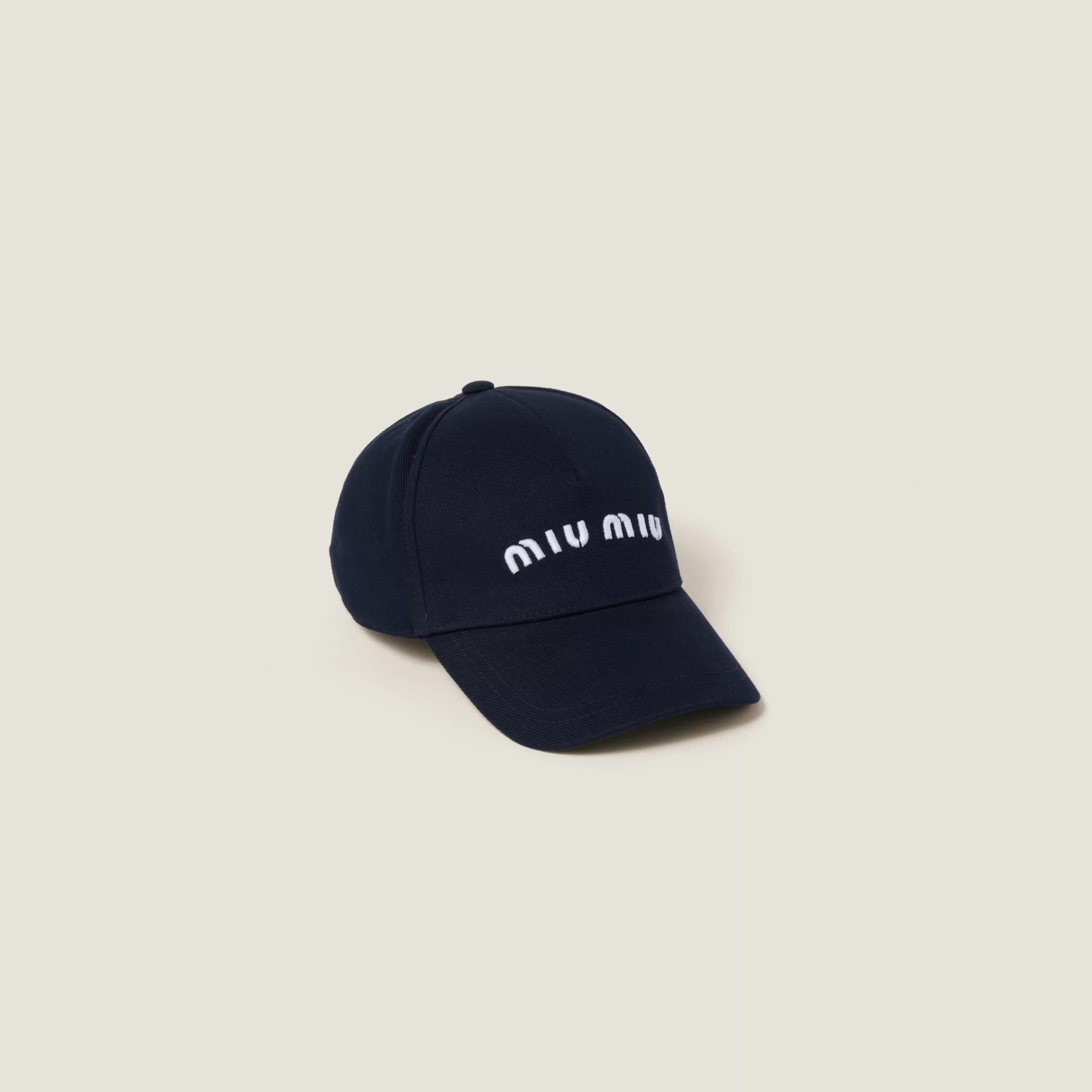 Miu Miu Cappello da baseball in Drill Blu/Bianco New