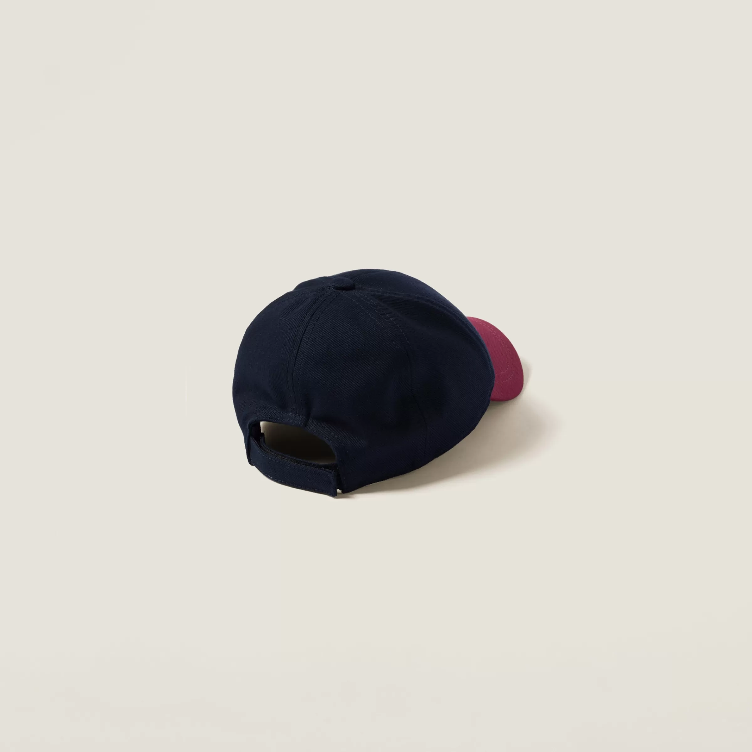 Miu Miu Cappello da baseball in drill Blu/Bordeaux New