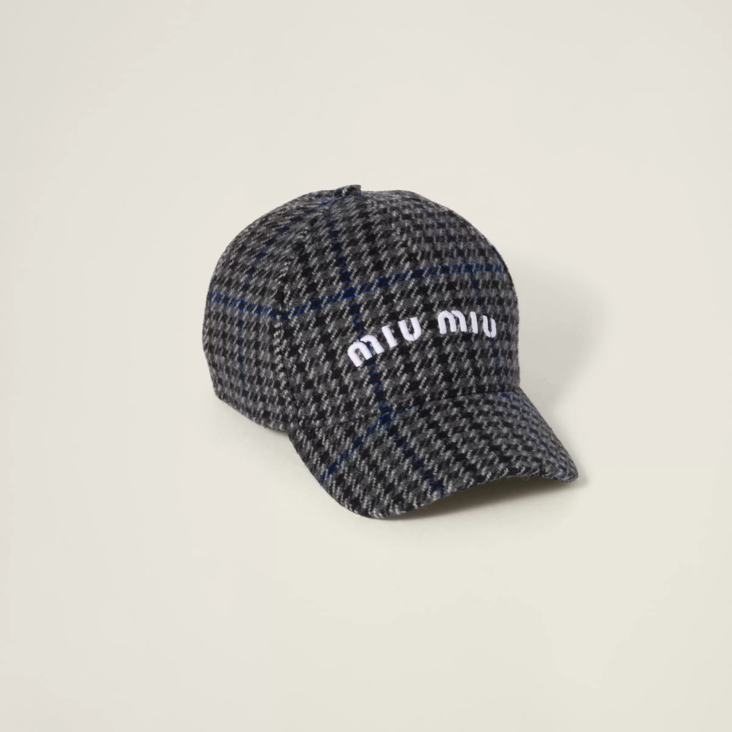 Miu Miu Cappello da baseball in lana pied de poule Mercurio Hot