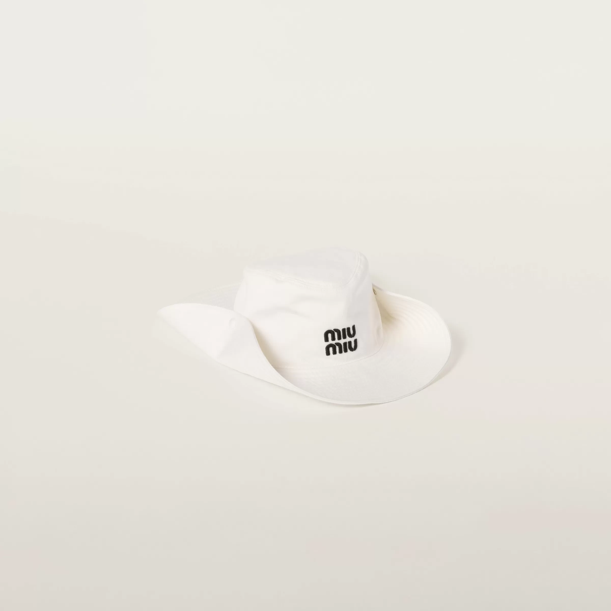 Miu Miu Cappello in drill Bianco/Nero Online