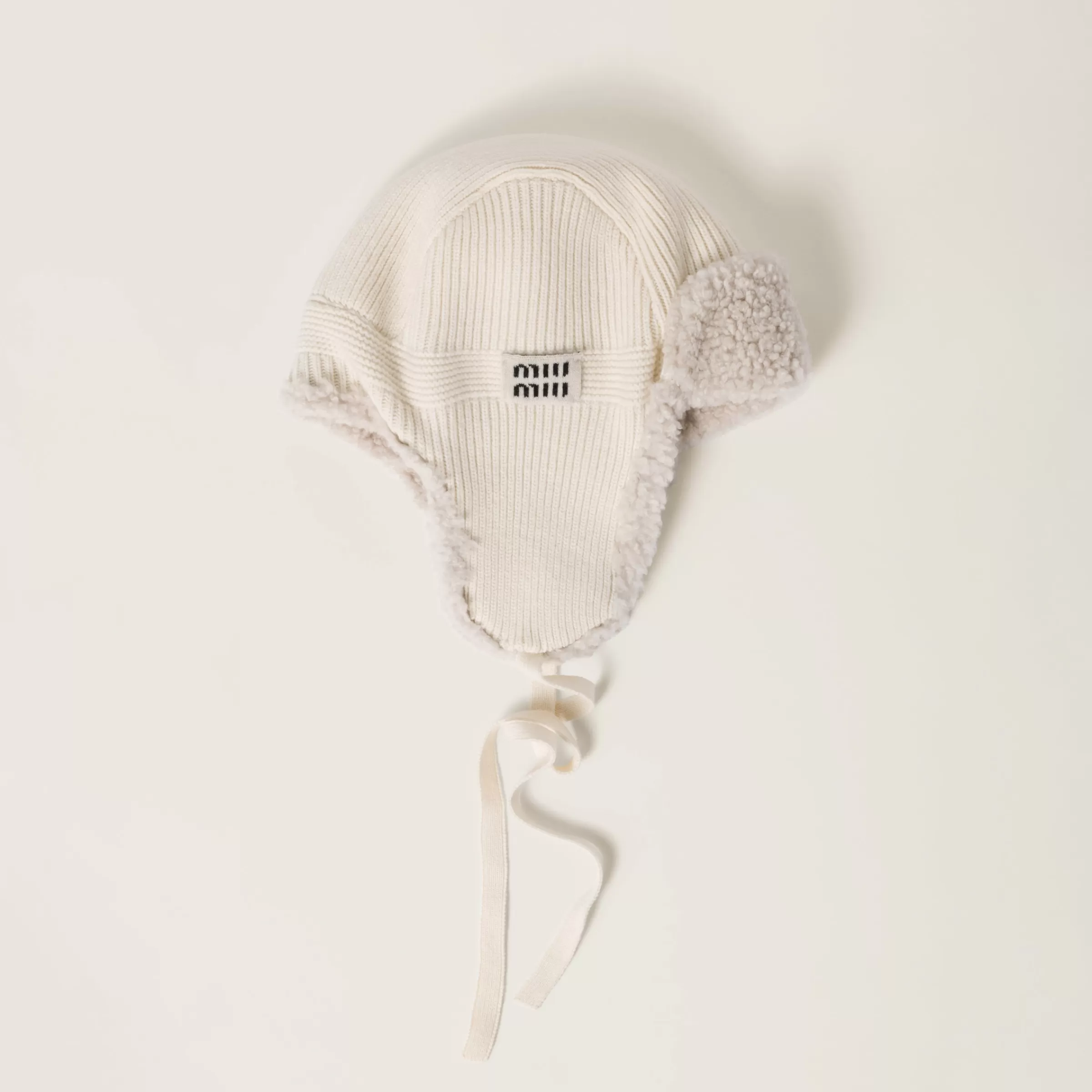 Miu Miu Cappello in lana, cashmere e montone Bianco Best Sale