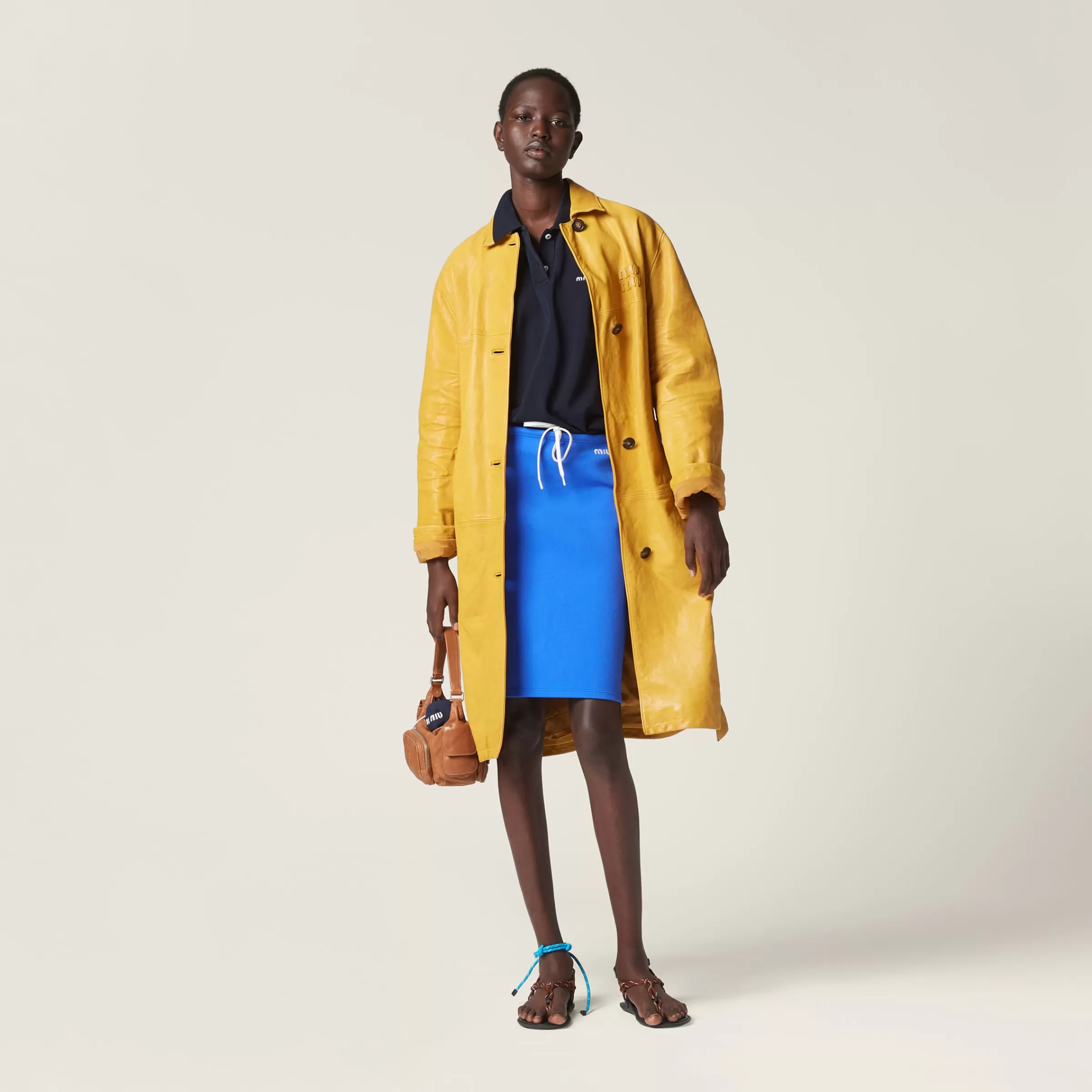 Miu Miu Cappotto in nappa Topazio Shop
