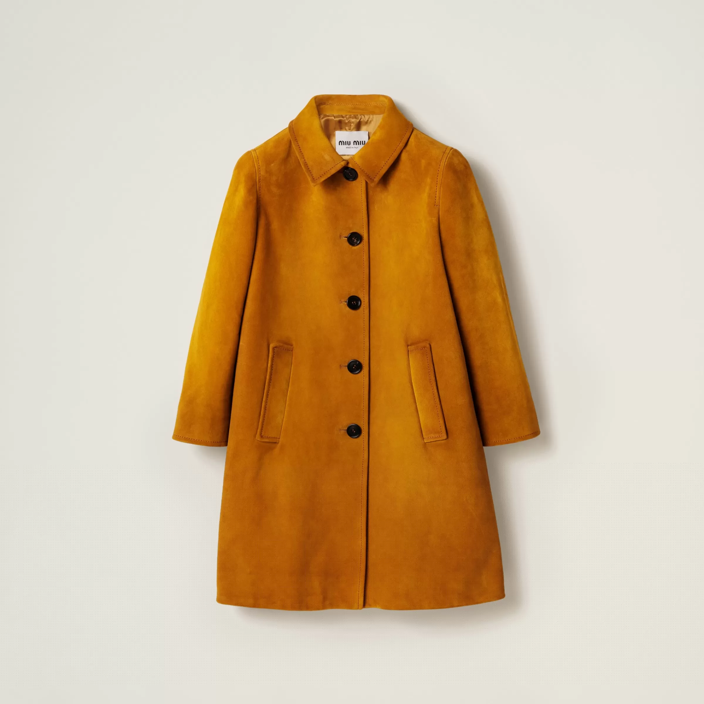 Miu Miu Cappotto in pelle scamosciata Whisky New