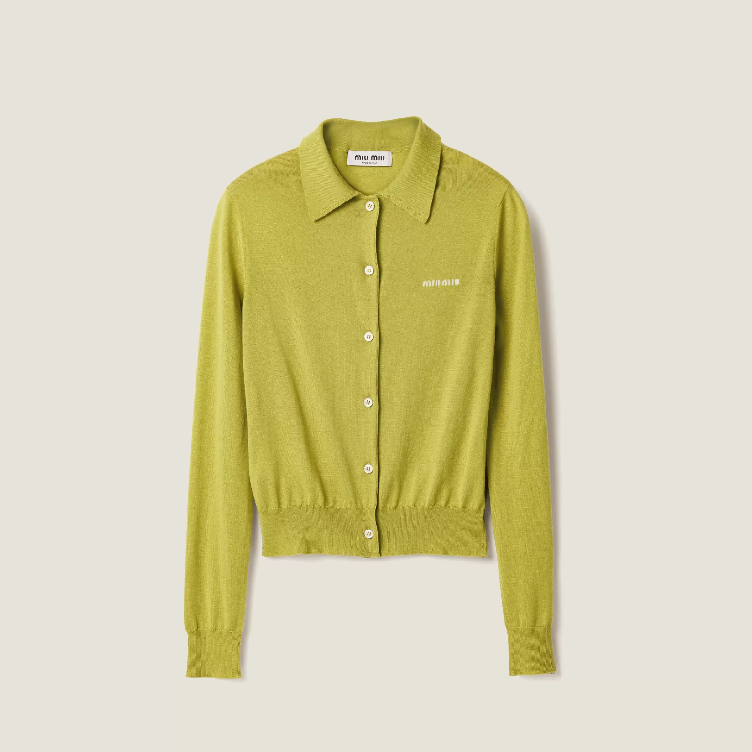 Miu Miu Cardigan in cashmere e seta Pistacchio Best