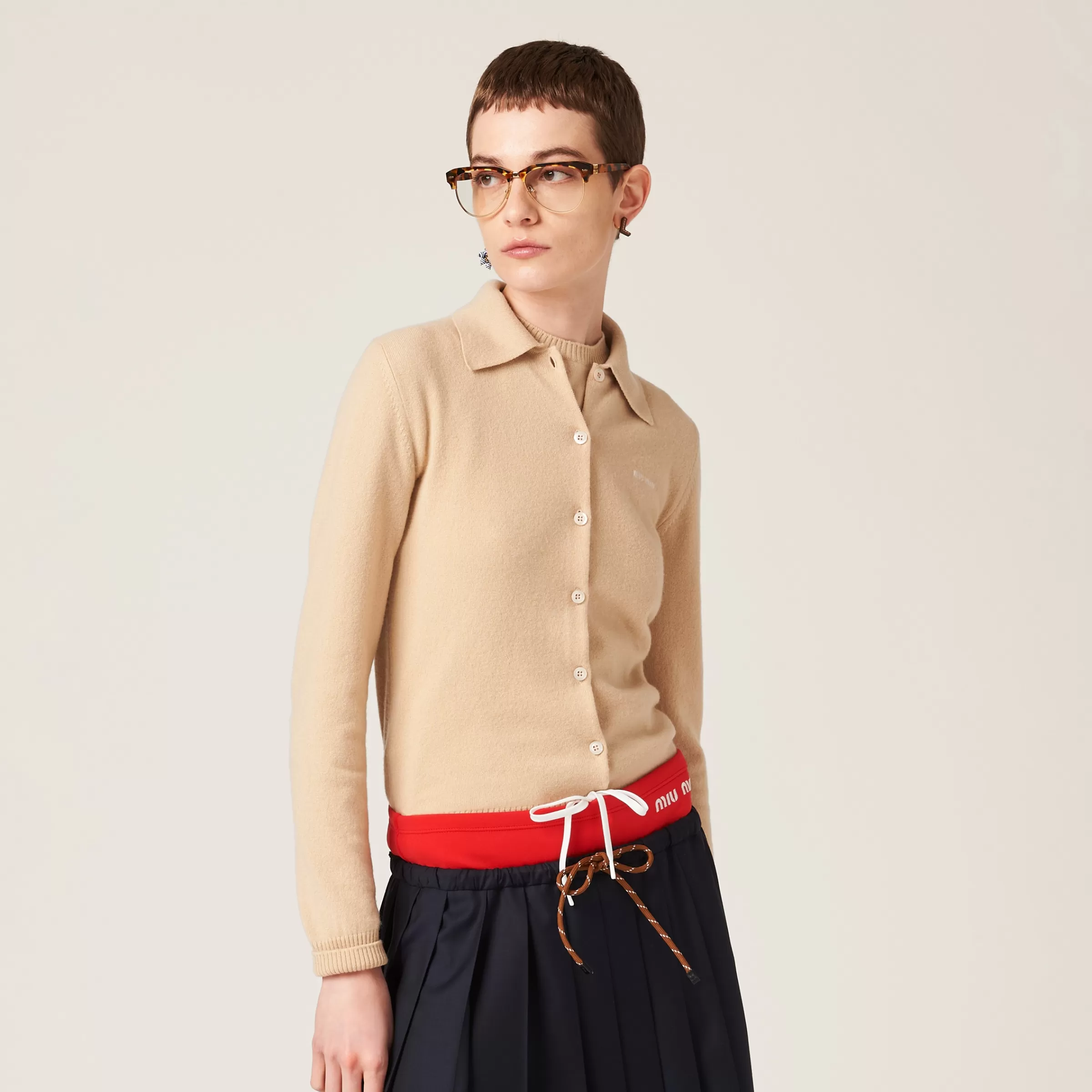 Miu Miu Cardigan in maglia di cashmere Albino Online