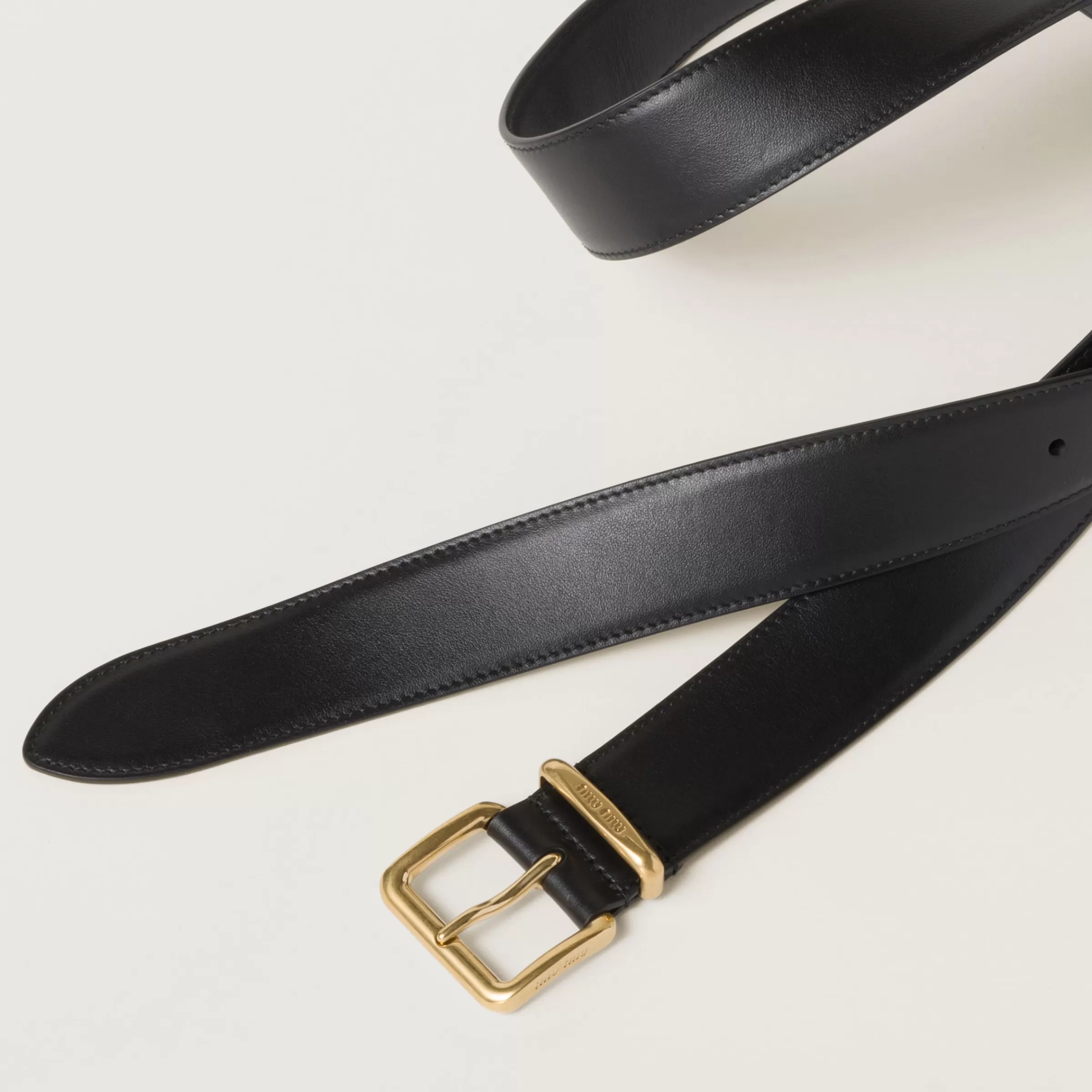 Miu Miu Cintura in pelle Nero Cheap