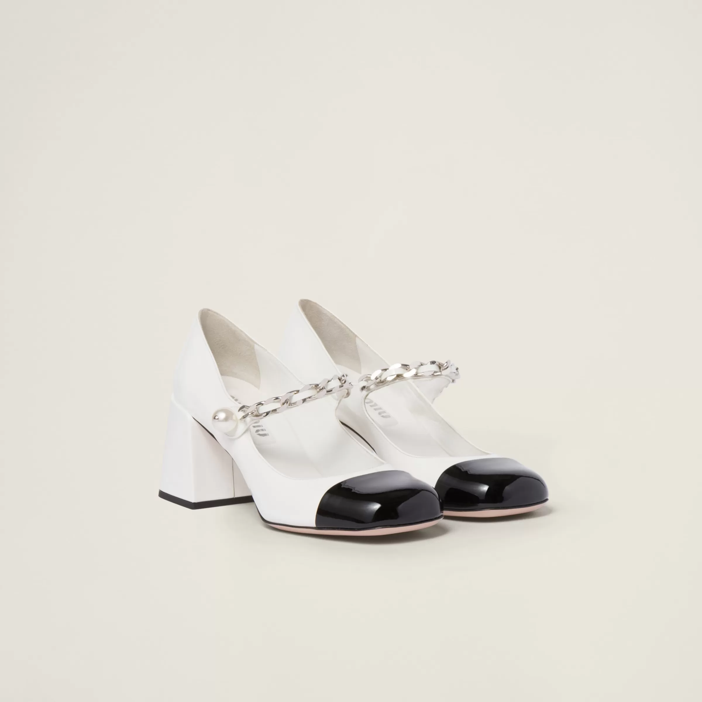 Miu Miu Décolleté in vernice Bianco/Nero Fashion