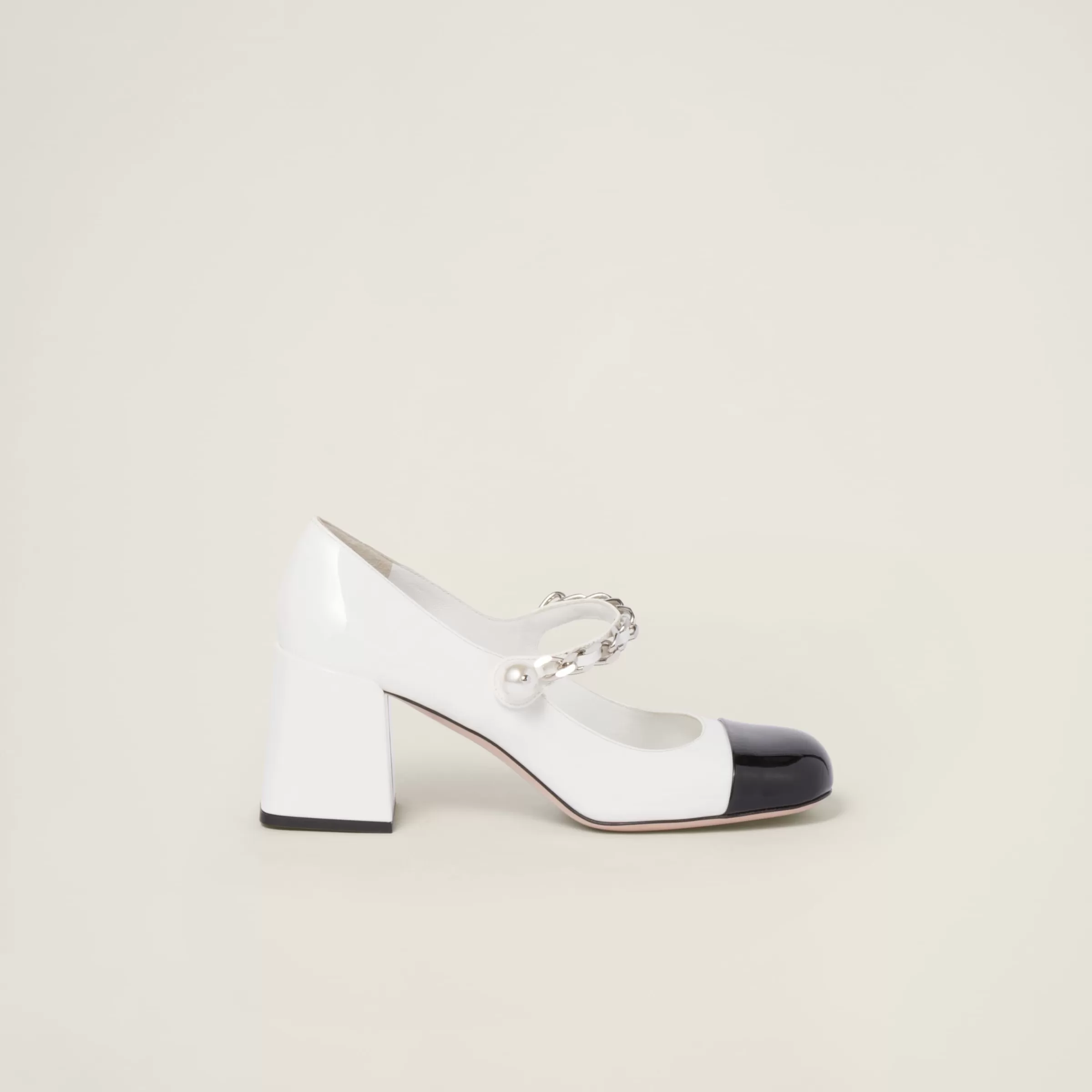 Miu Miu Décolleté in vernice Bianco/Nero Fashion