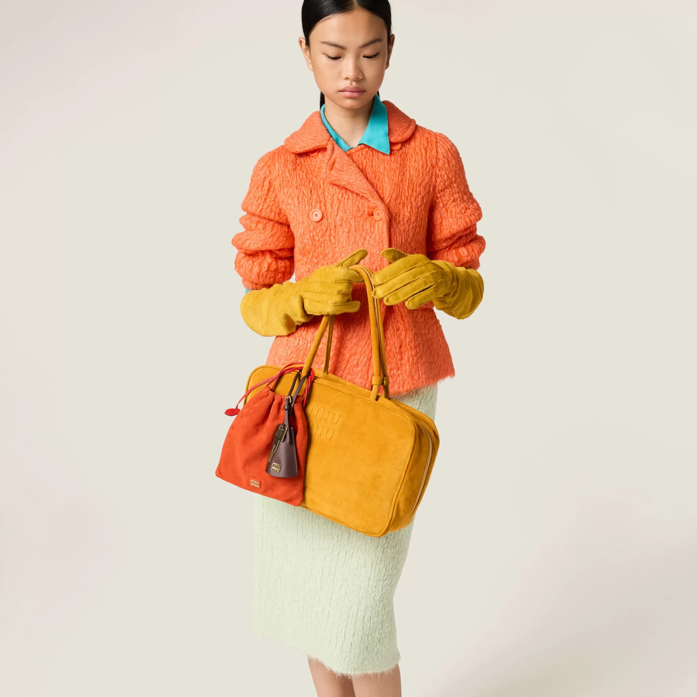 Miu Miu Giacca in mohair Arancio Online