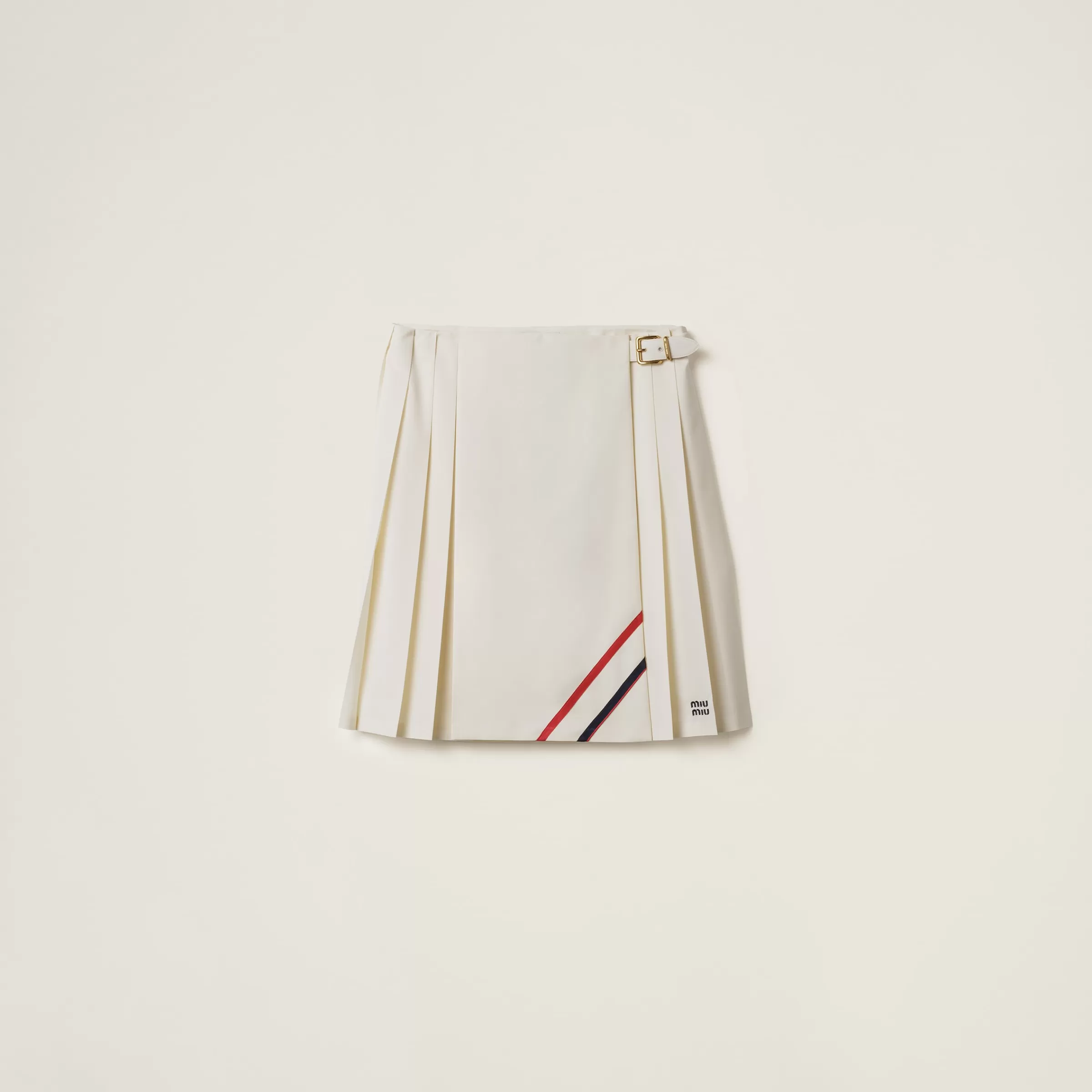 Miu Miu Gonna in tela mohair plissé Naturale New