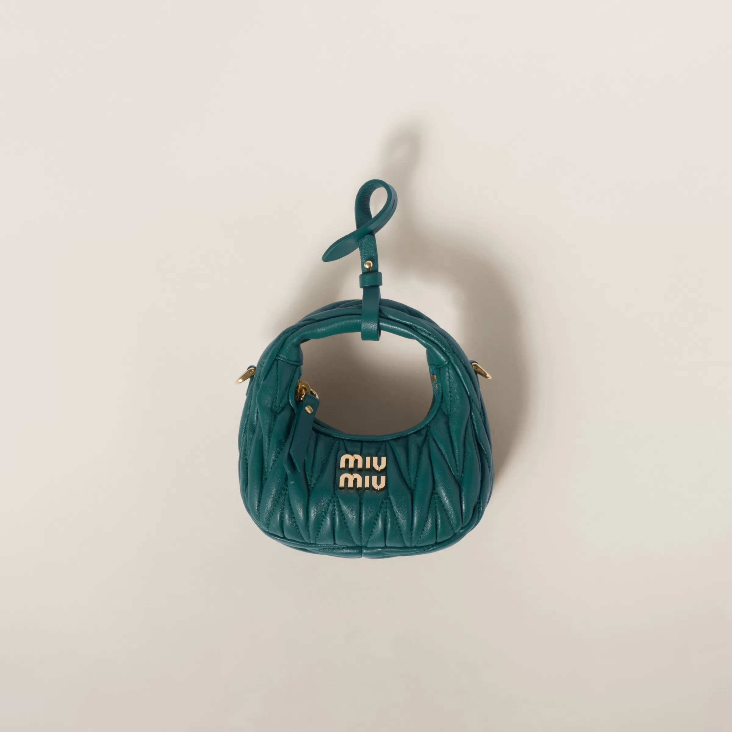 Miu Miu Micro borsa hobo Wander in nappa matelassé Laguna Cheap