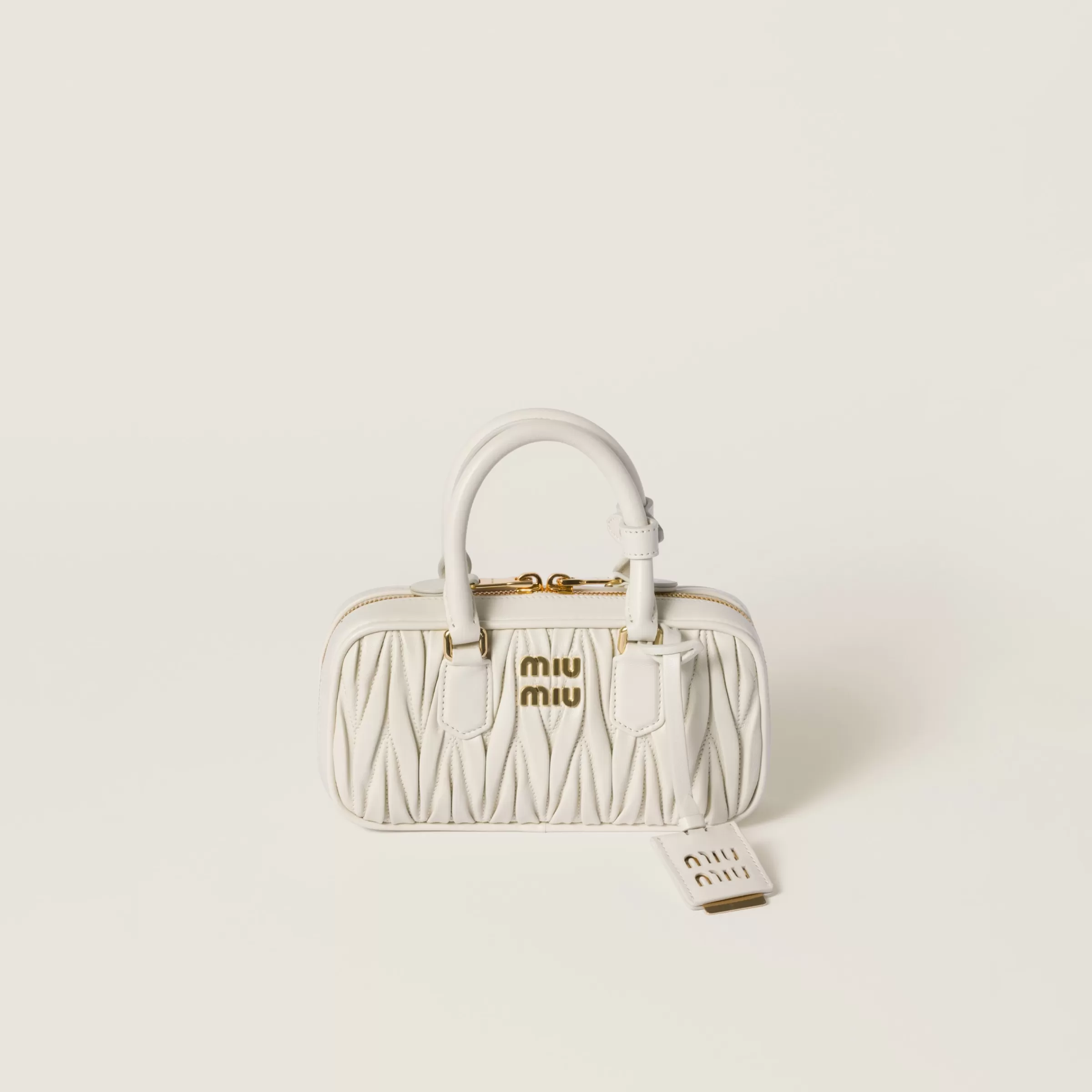 Miu Miu Mini borsa Arcadie in nappa matelassé Bianco Cheap