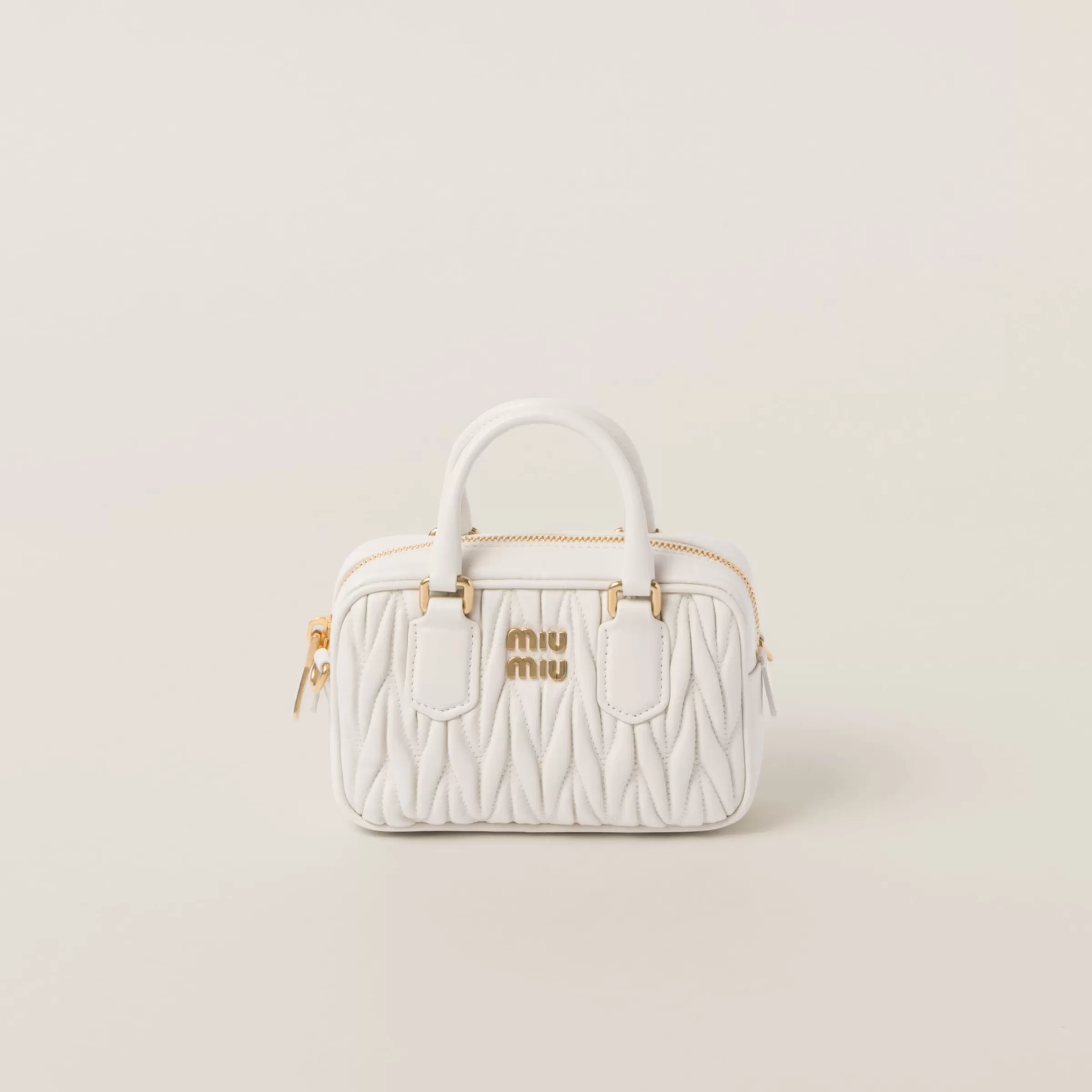 Miu Miu Mini borsa Arcadie in nappa matelassé Bianco New