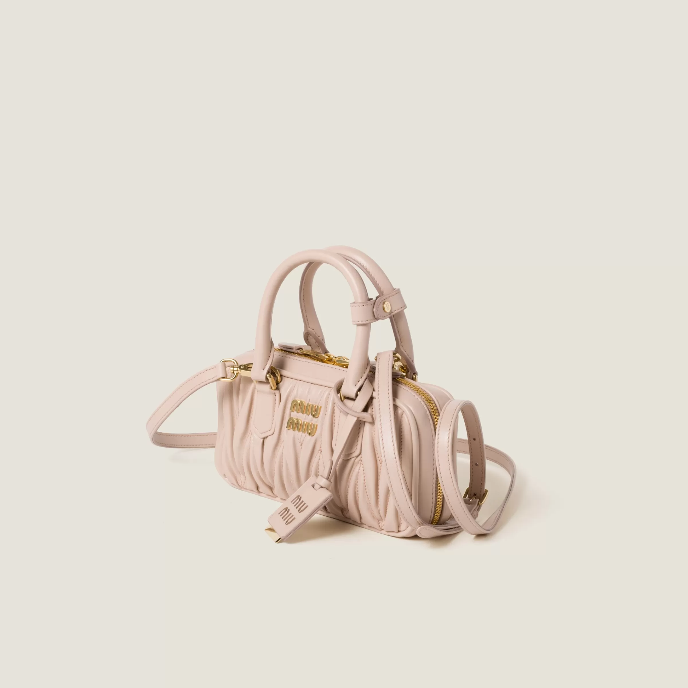 Miu Miu Mini borsa Arcadie in nappa matelassé Cipria Discount