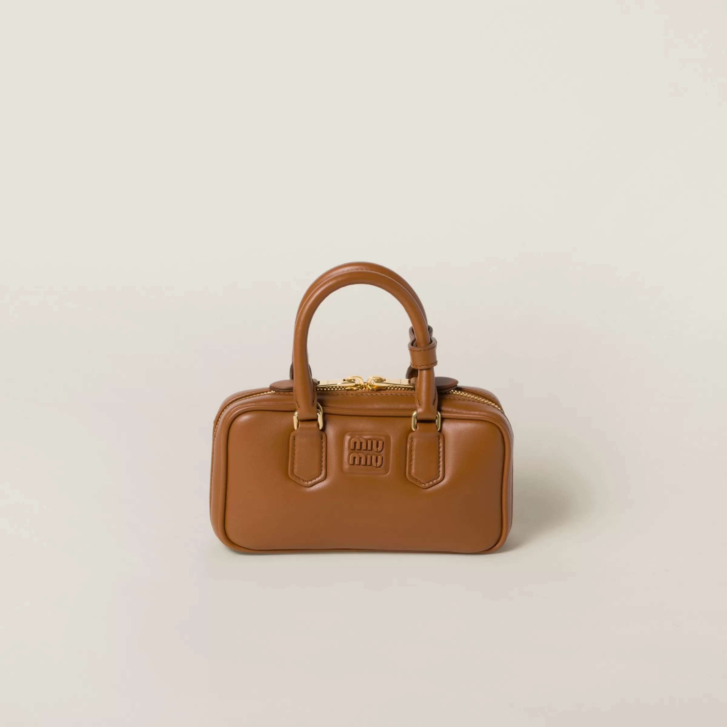 Miu Miu Mini borsa Arcadie in pelle Cognac Flash Sale