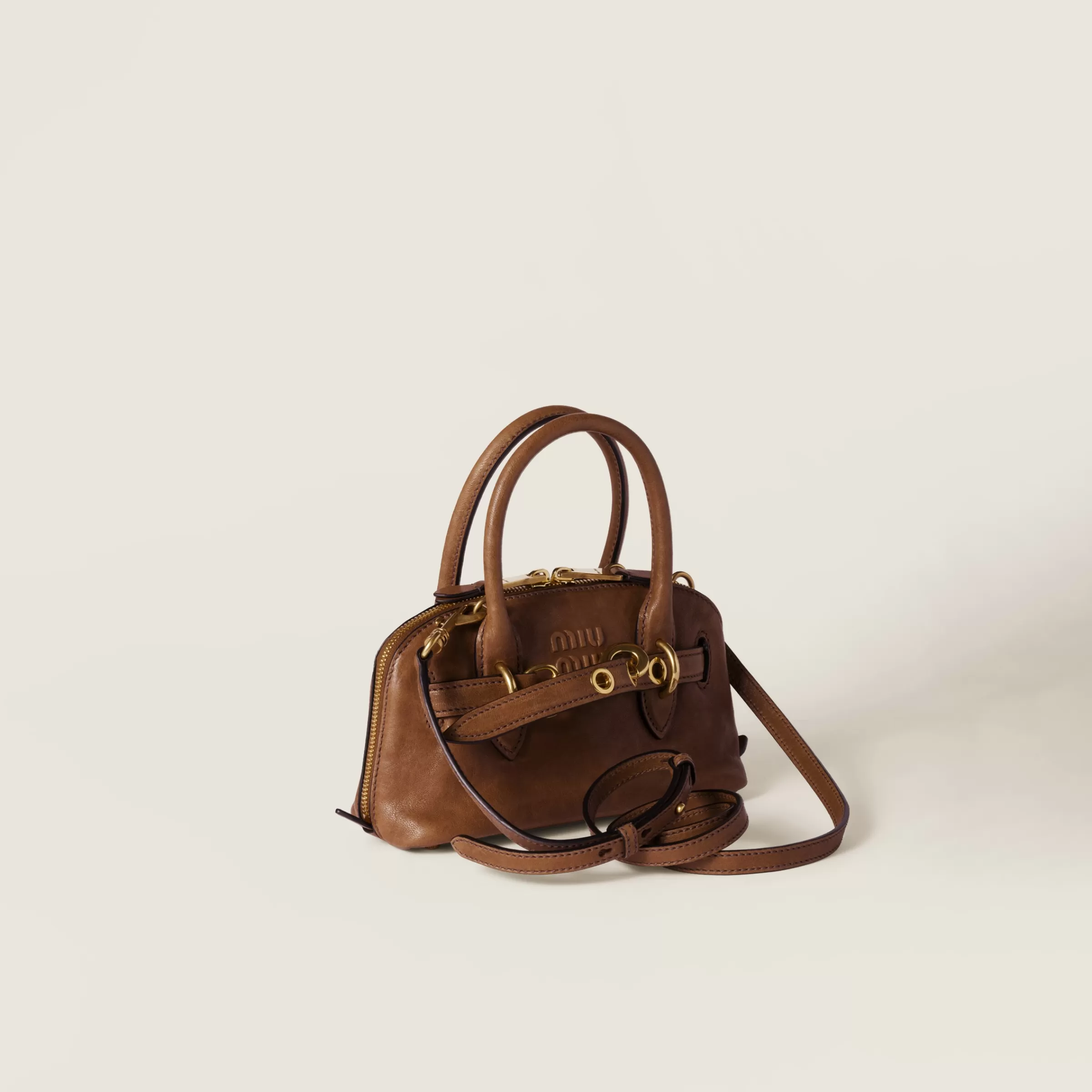 Miu Miu Mini borsa Aventure in nappa Rovere Online