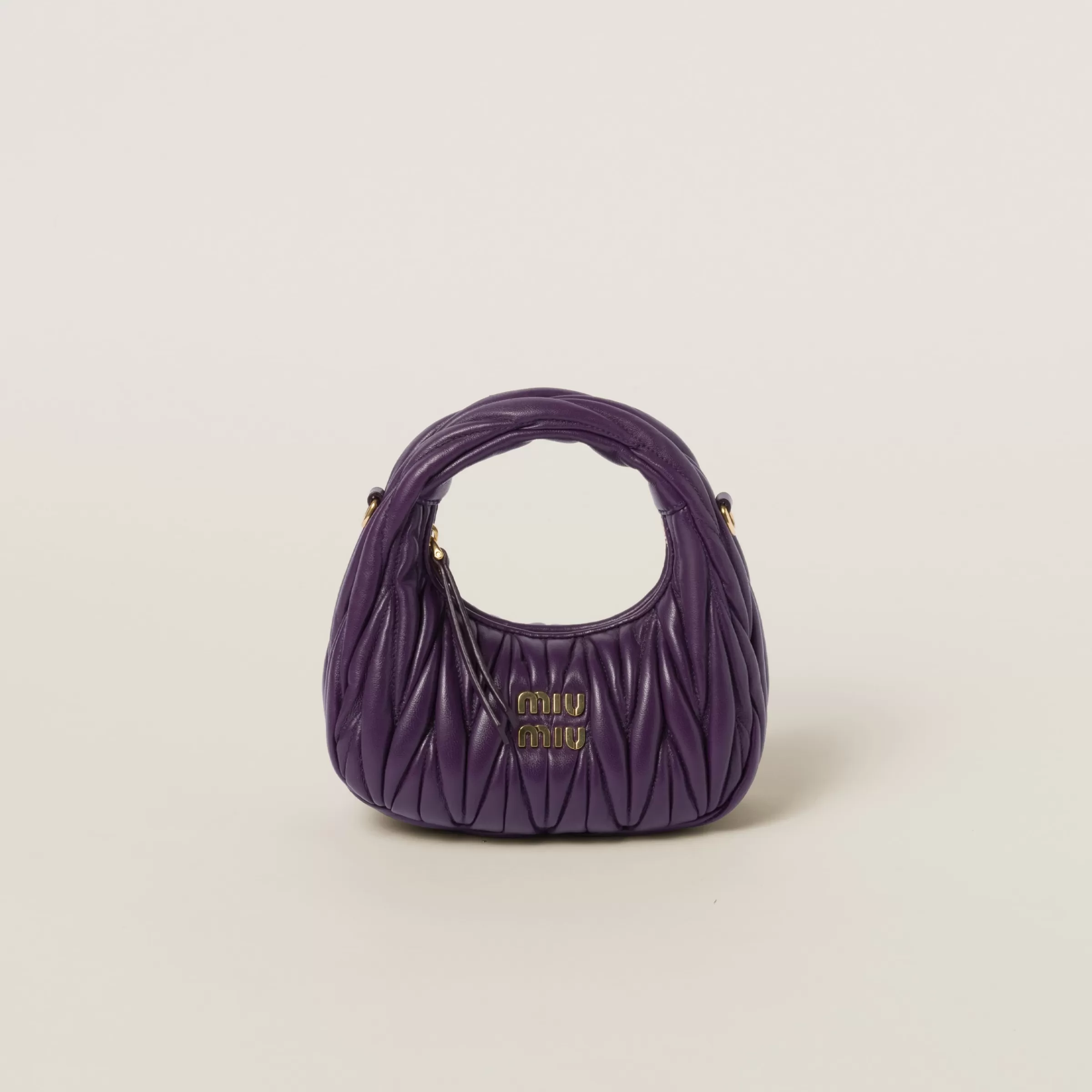 Miu Miu Mini borsa hobo Wander in nappa matelassé Viola Sale