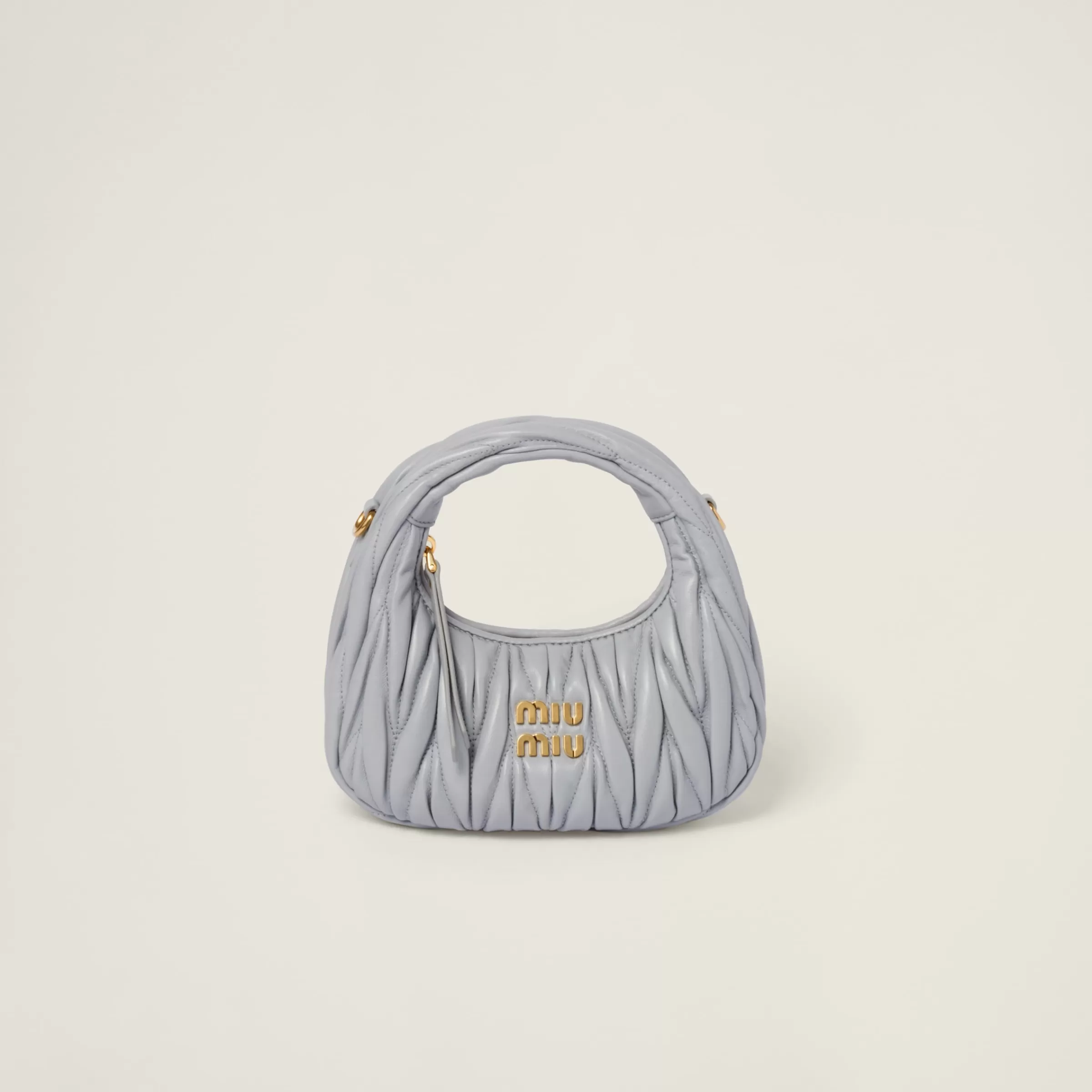 Miu Miu Mini borsa hobo Wander in nappa matelassé Perla Sale