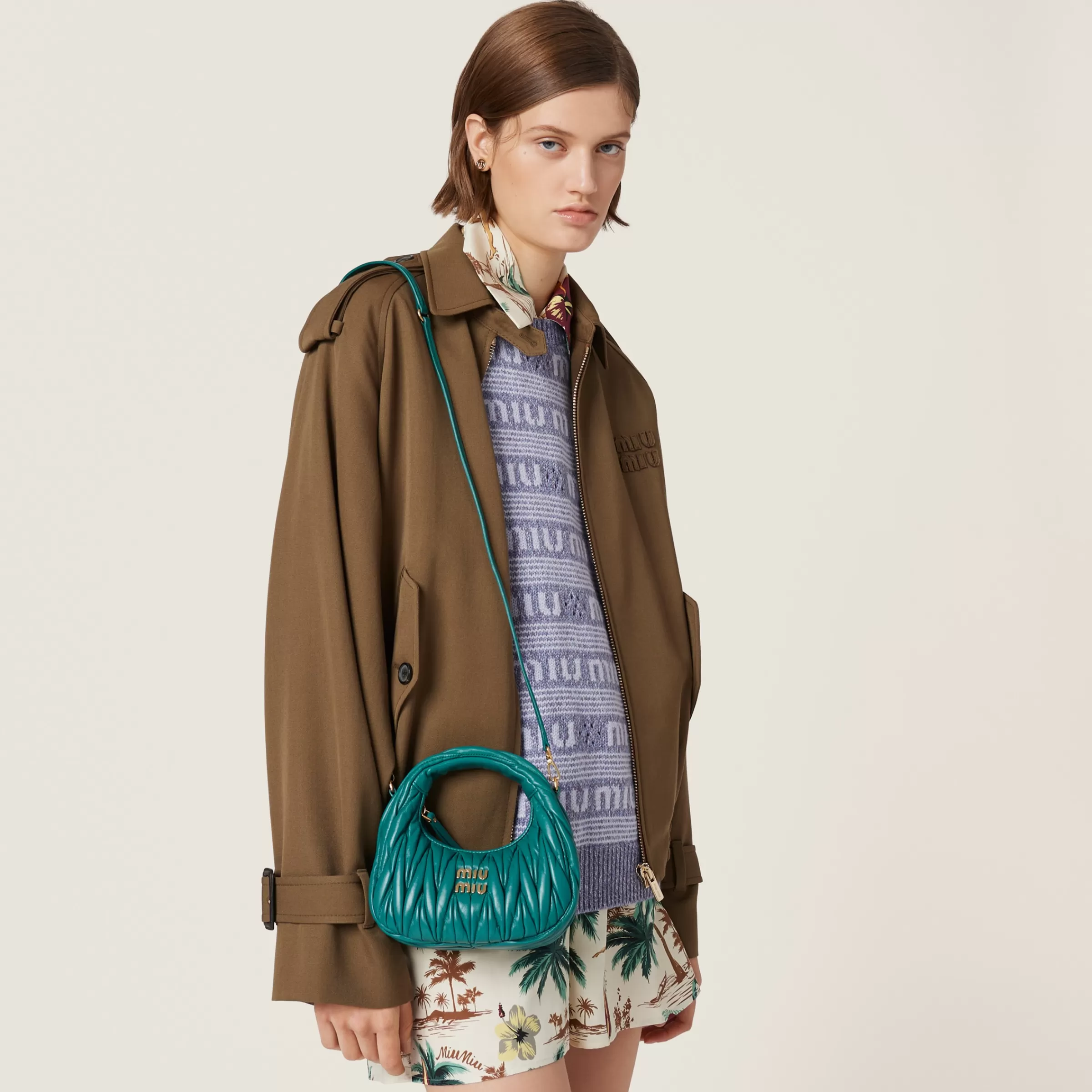 Miu Miu Mini borsa hobo Wander in nappa matelassé Laguna Best