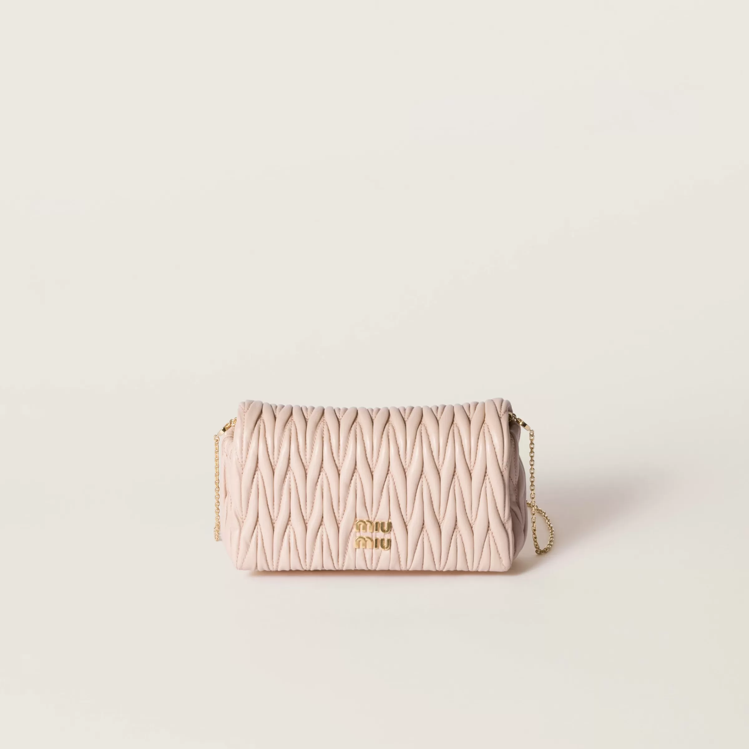 Miu Miu Mini borsa in nappa matelassé Cipria Clearance