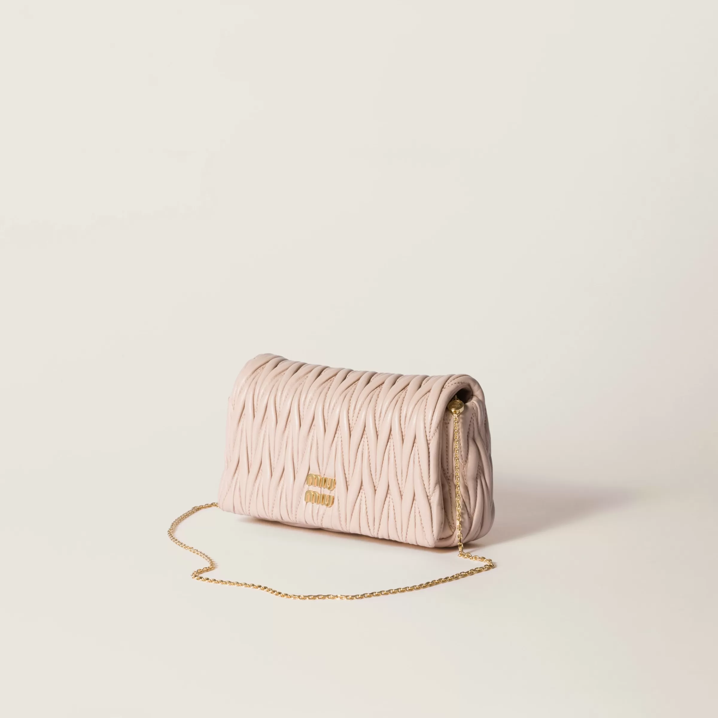 Miu Miu Mini borsa in nappa matelassé Cipria Clearance