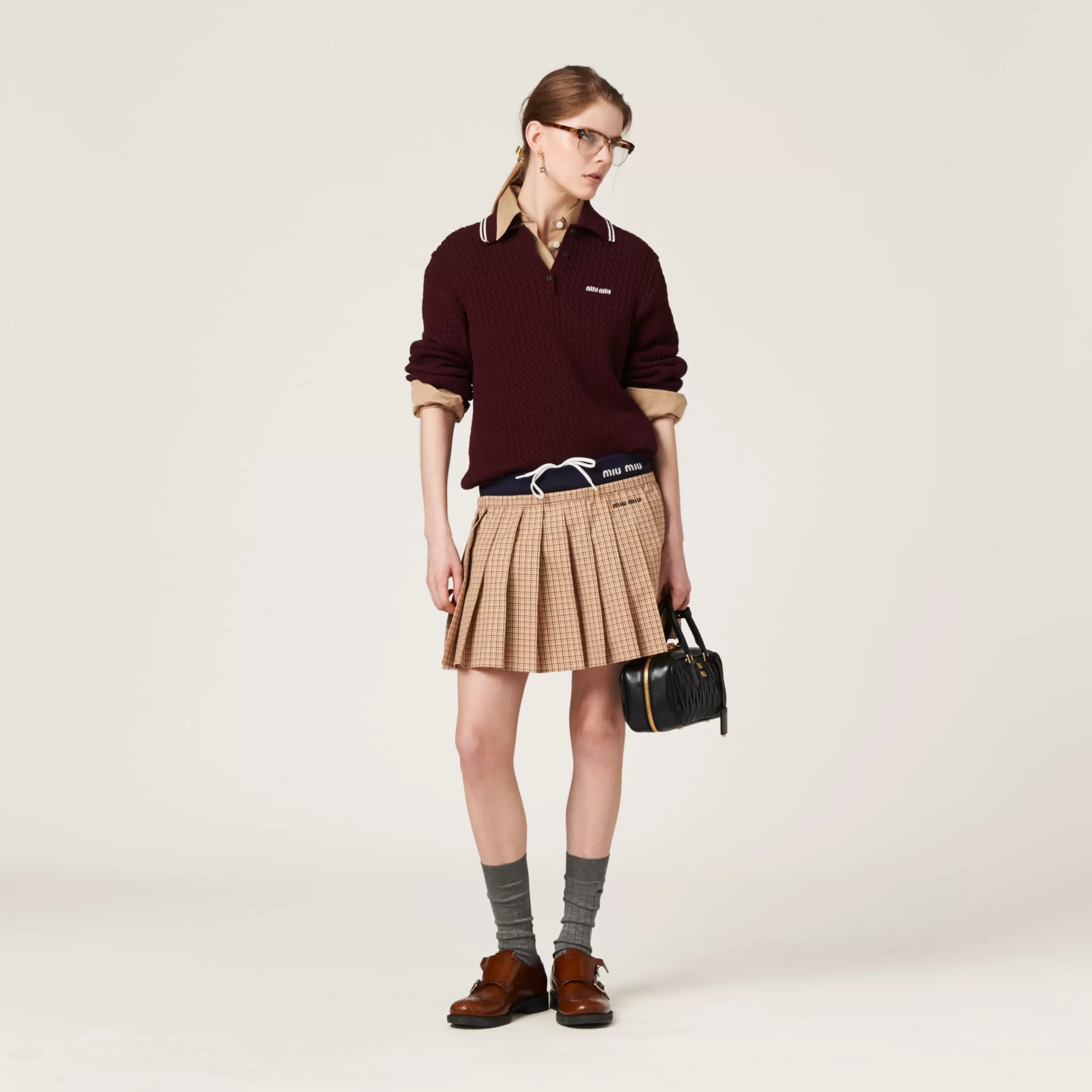 Miu Miu Minigonna in check Corda Fashion