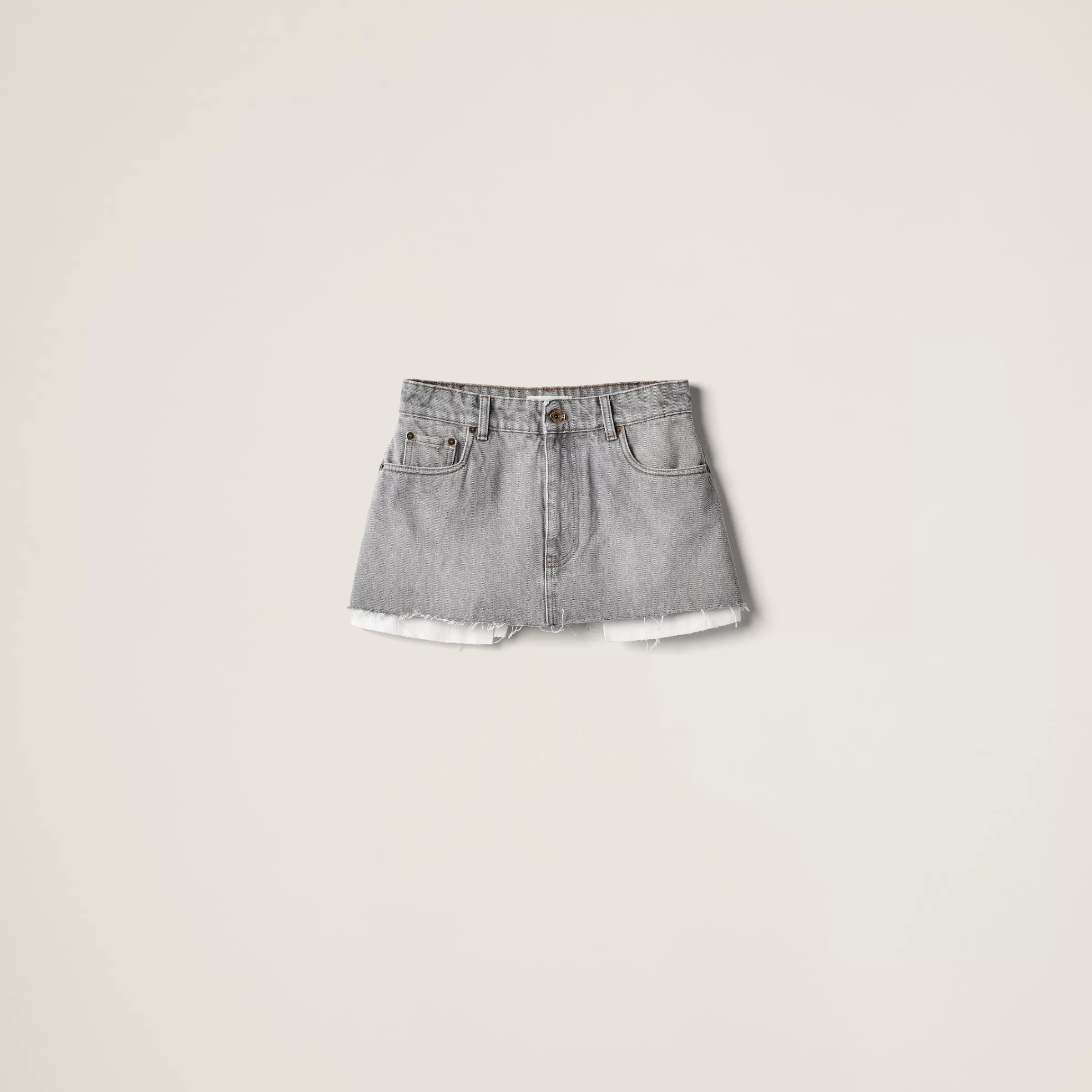 Miu Miu Minigonna in denim Grigio Online