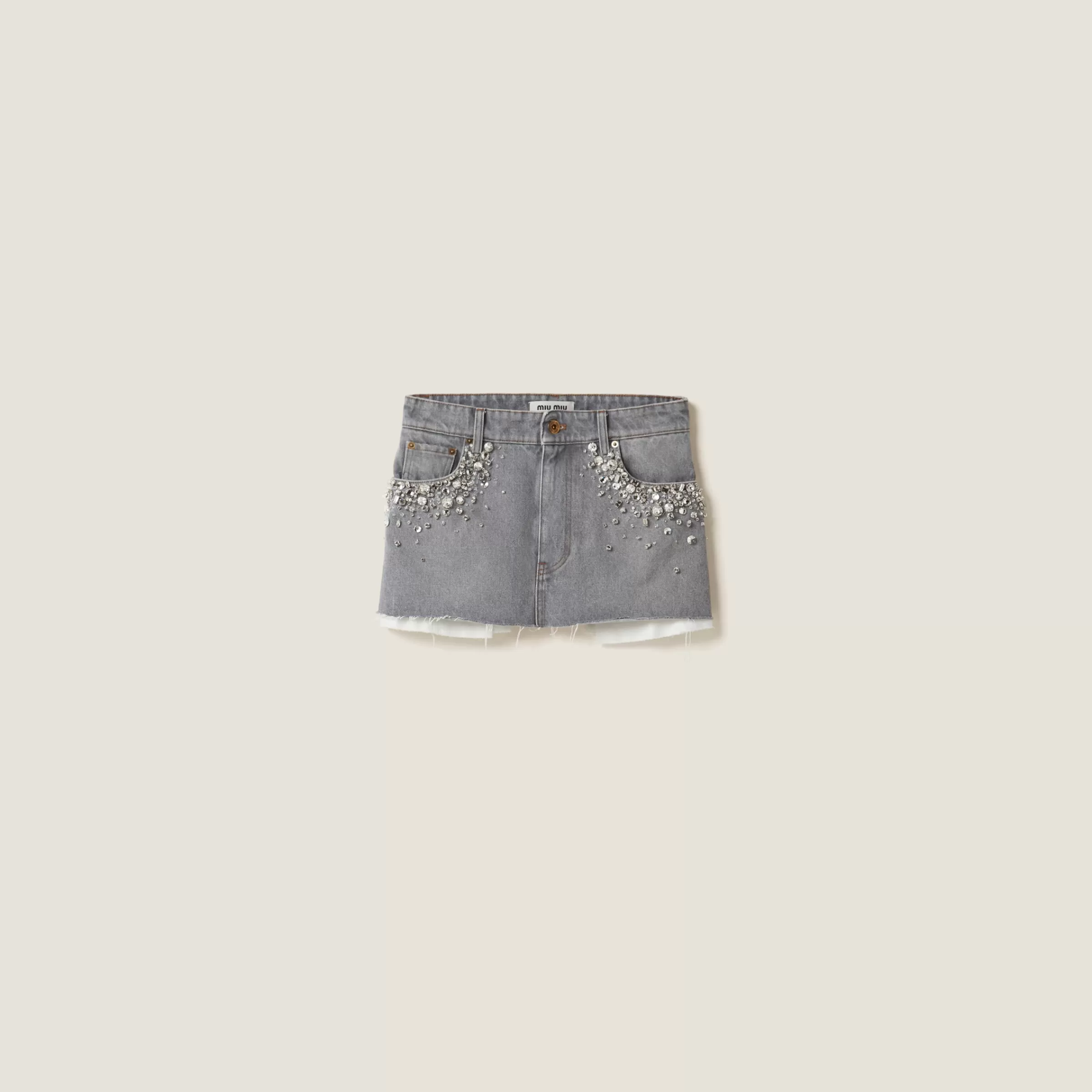 Miu Miu Minigonna in denim Grigio Outlet