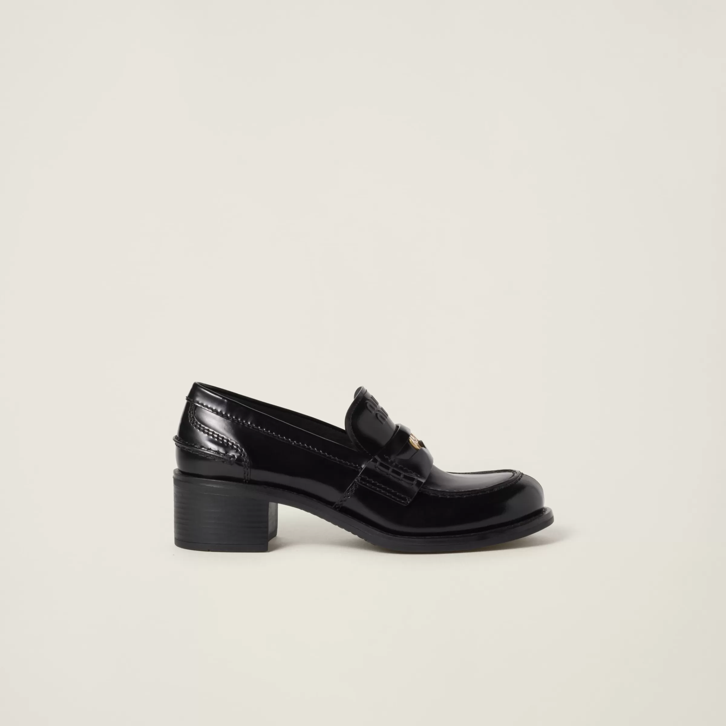 Miu Miu Mocassini in pelle spazzolata Nero Best Sale