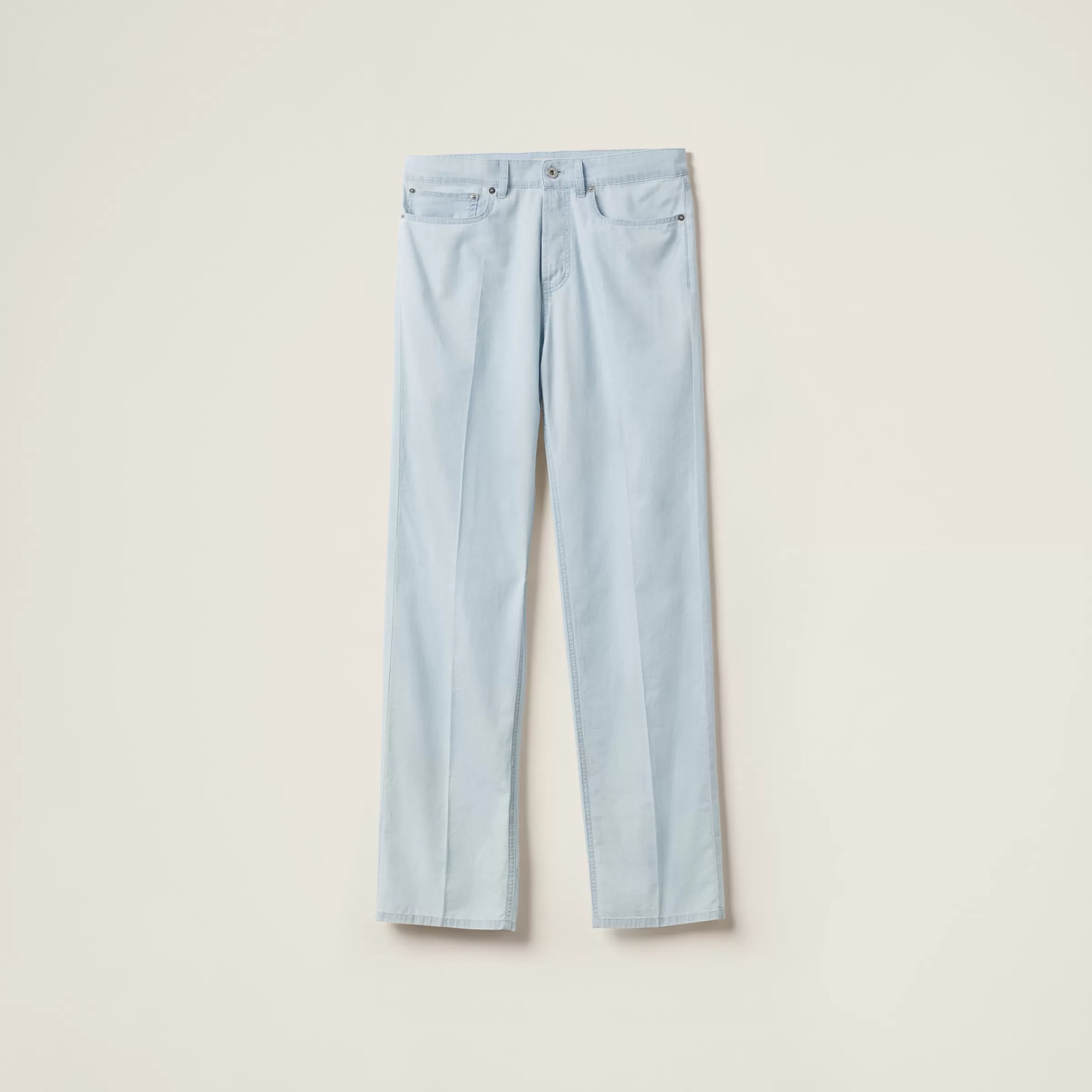 Miu Miu Pantaloni cinque tasche in denim chambray Celeste Discount