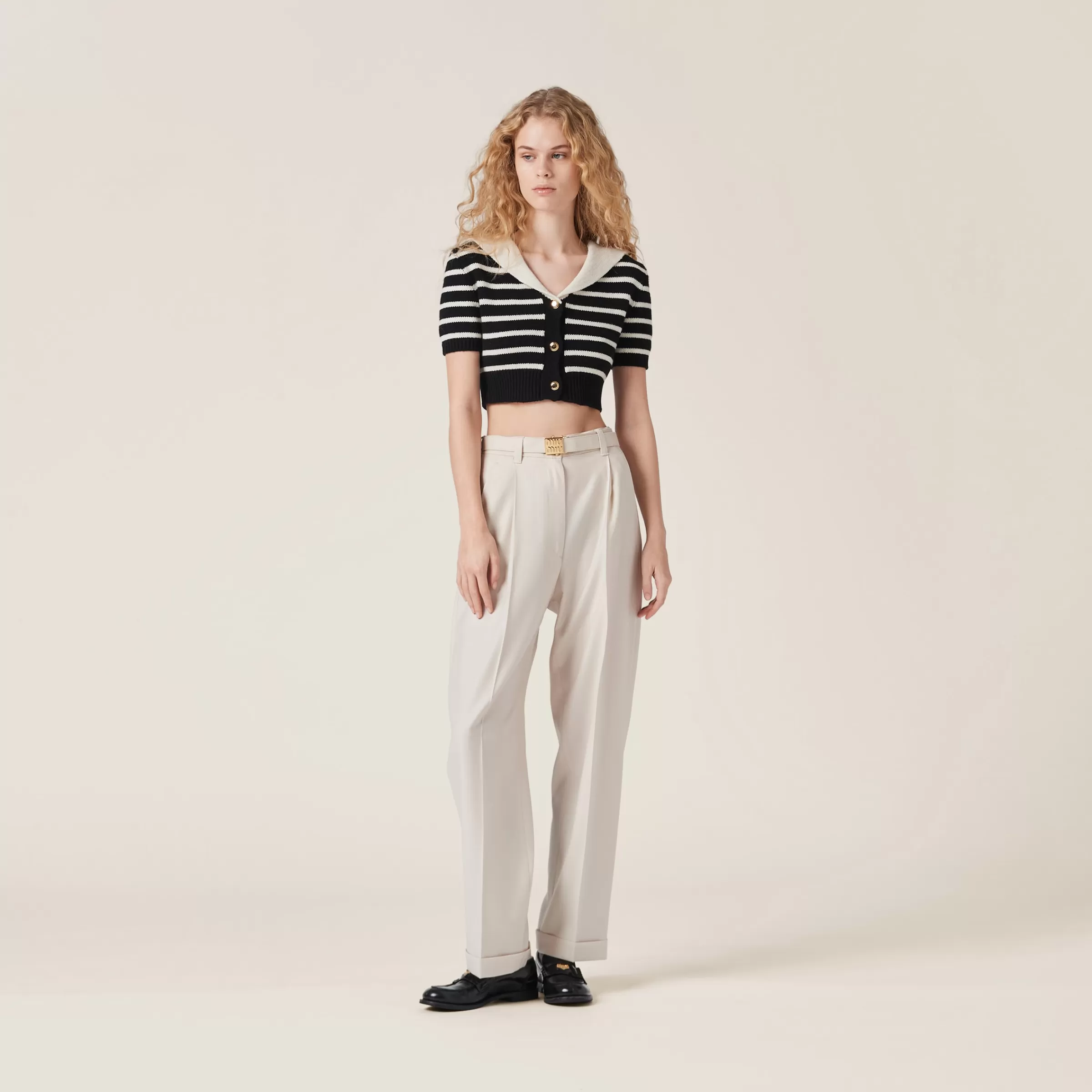 Miu Miu Pantaloni in batavia Naturale Cheap