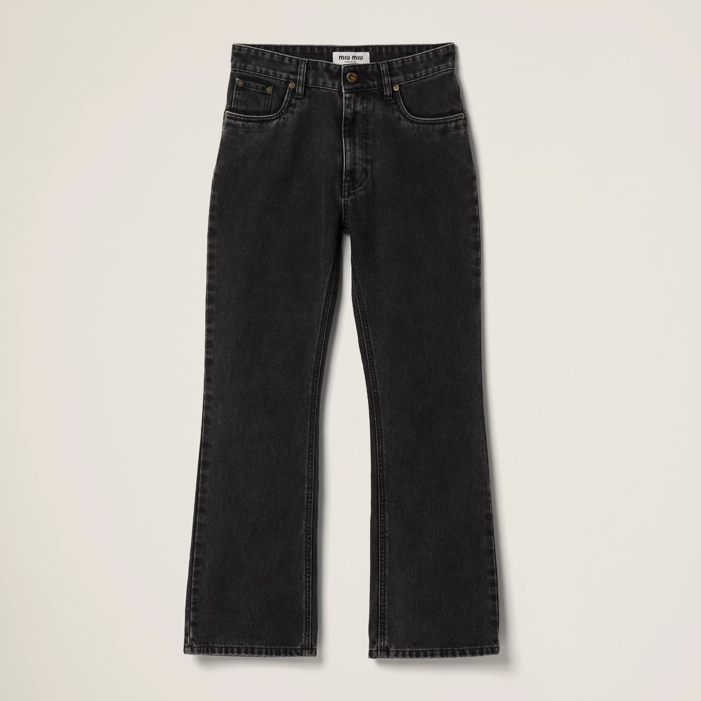 Miu Miu Pantaloni in black denim Nero Outlet