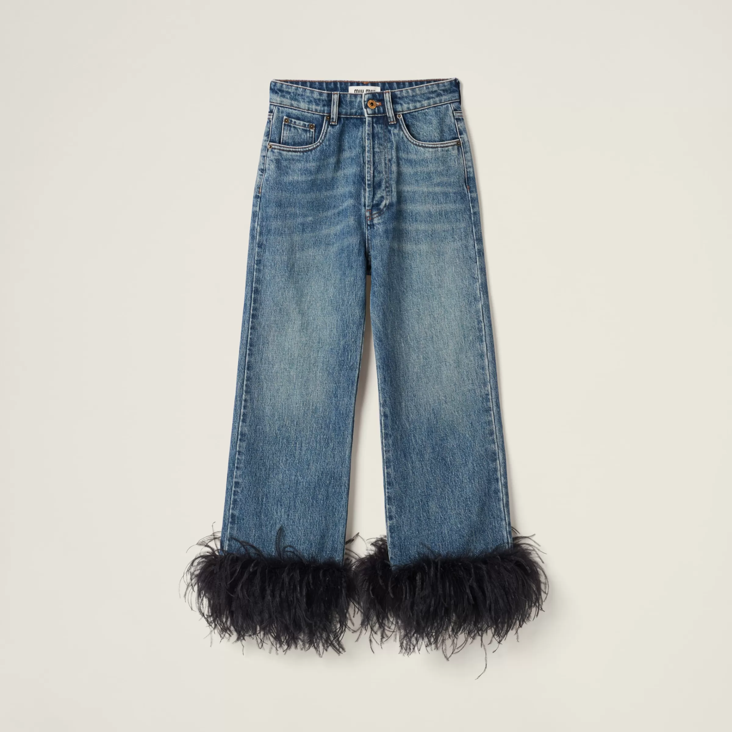 Miu Miu Pantaloni in denim Blu/Nero Online