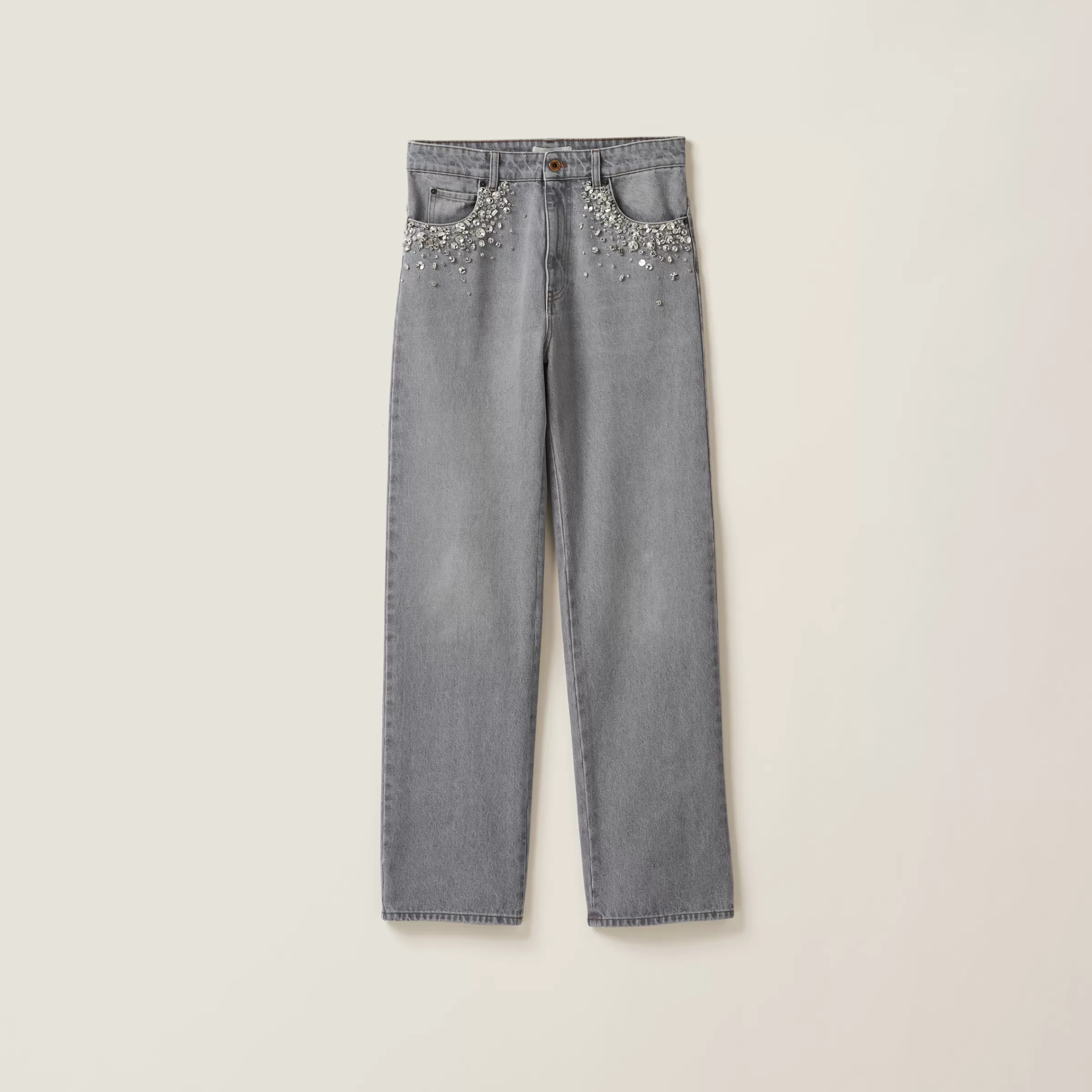 Miu Miu Pantaloni in denim Grigio Hot