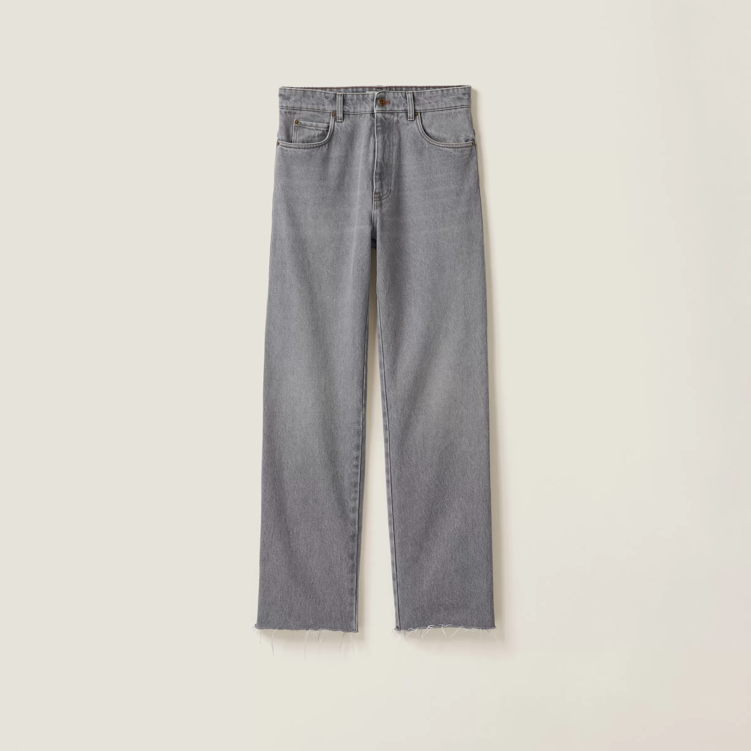 Miu Miu Pantaloni in denim Grigio Clearance