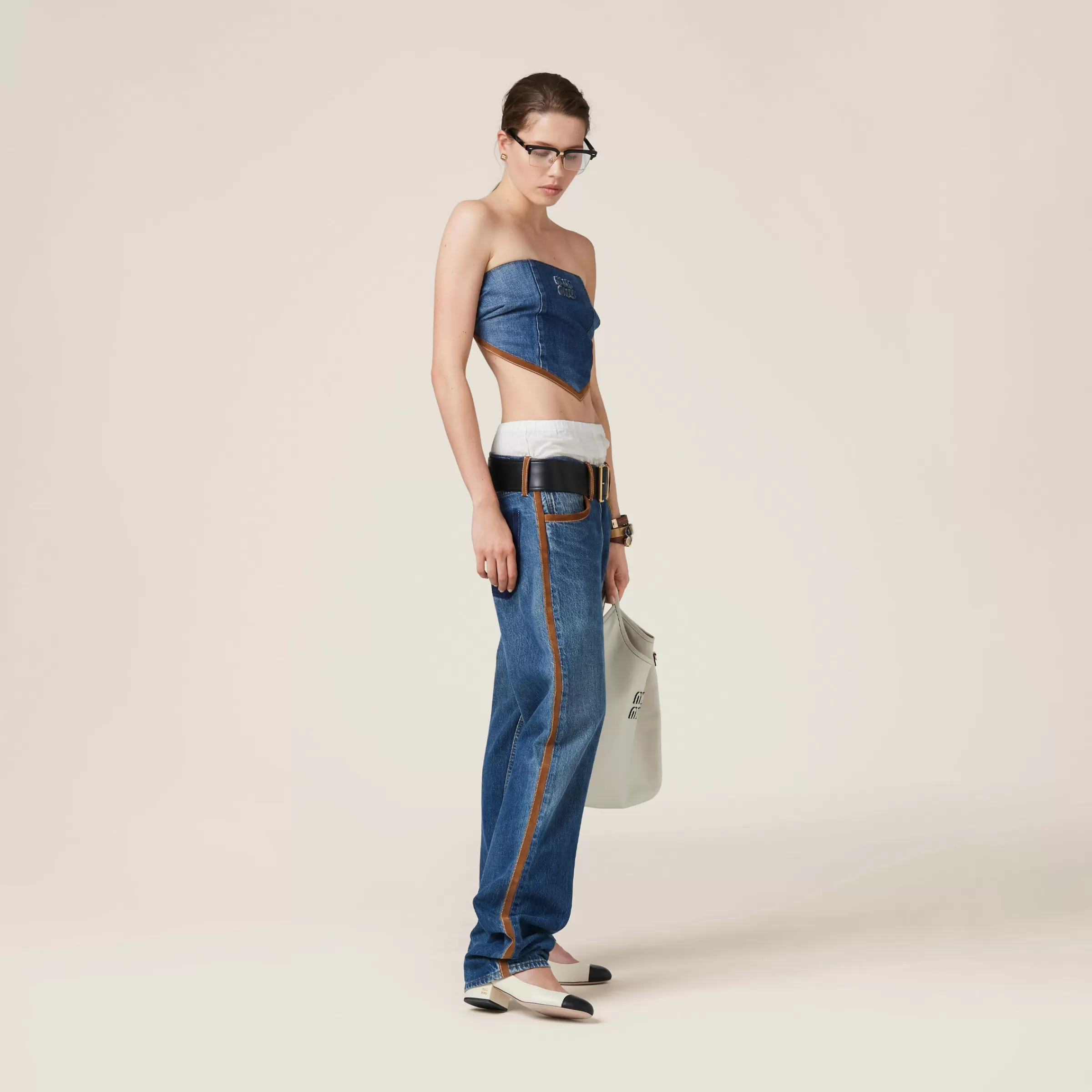 Miu Miu Pantaloni in denim Blu Clearance