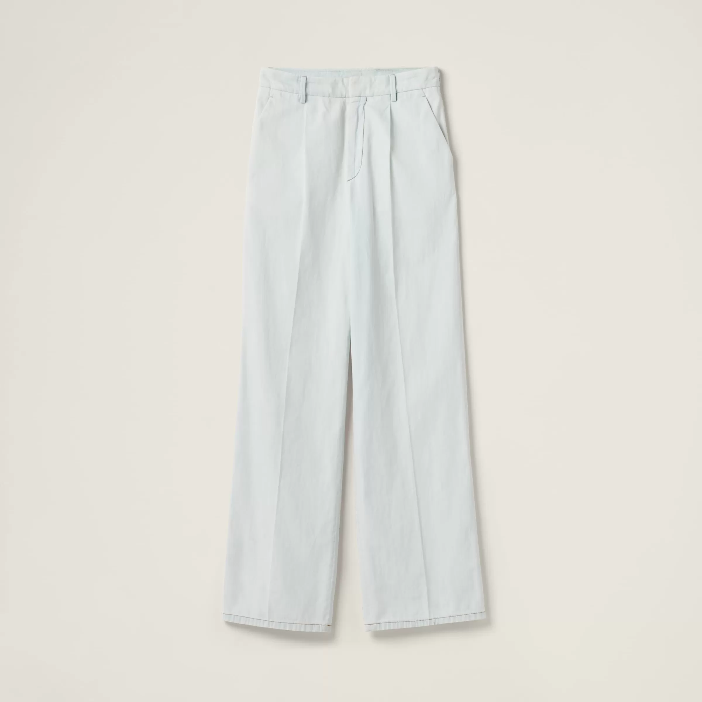 Miu Miu Pantaloni in denim chambray Celeste Best Sale