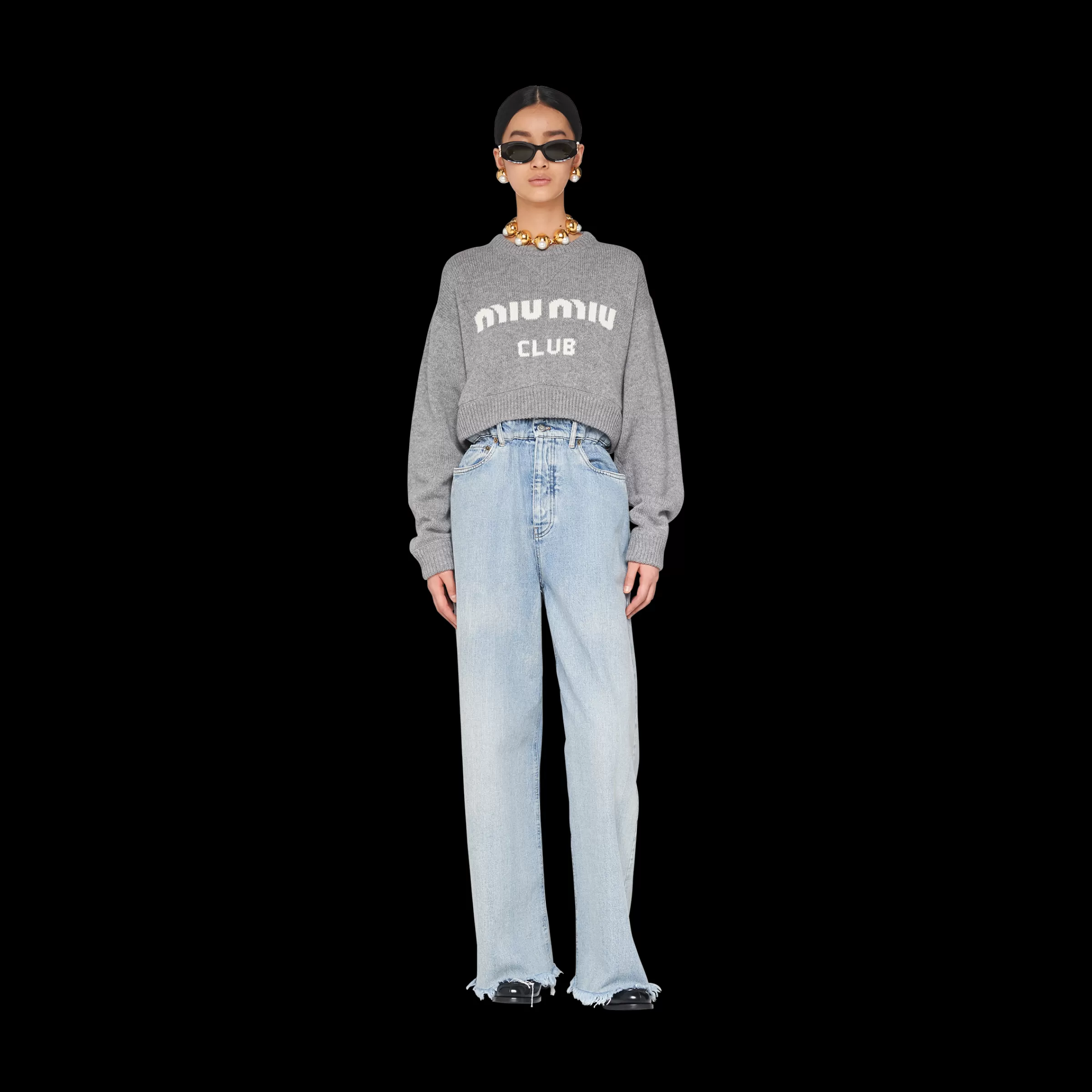 Miu Miu Pantaloni in iconic denim AzzurroZaffiro Store