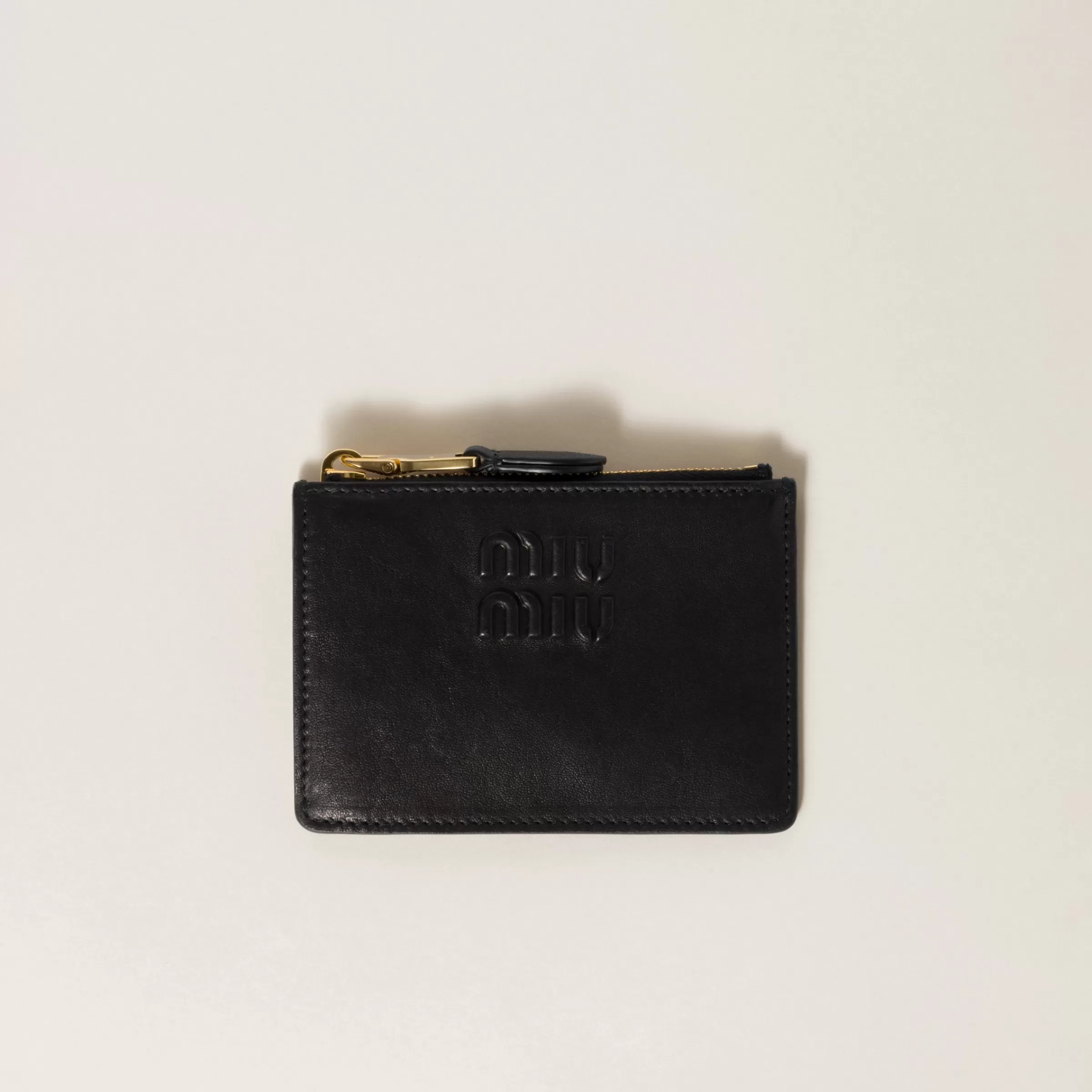 Miu Miu Portacarte in nappa Nero Flash Sale