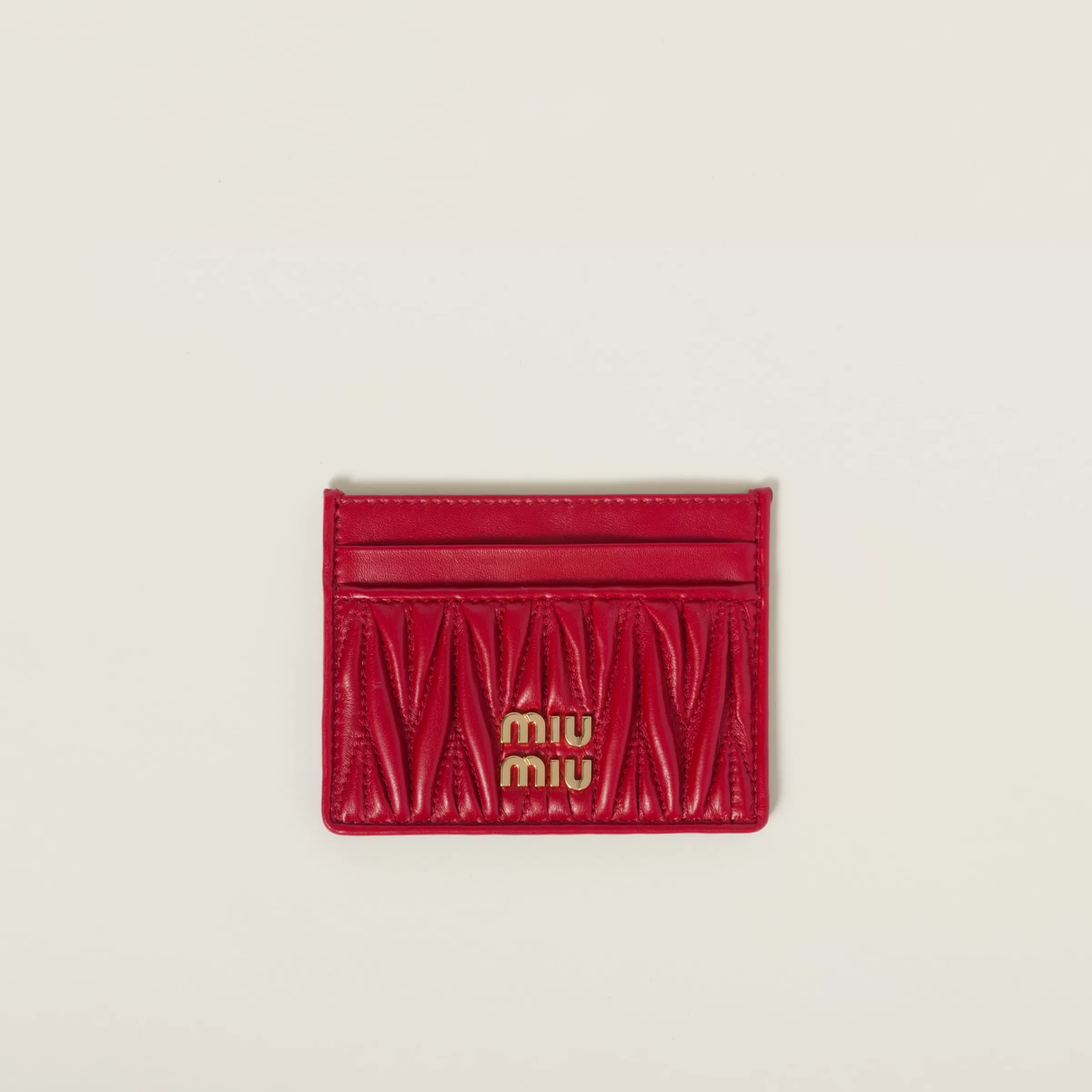 Miu Miu Portacarte in nappa matelassé Rosso Outlet