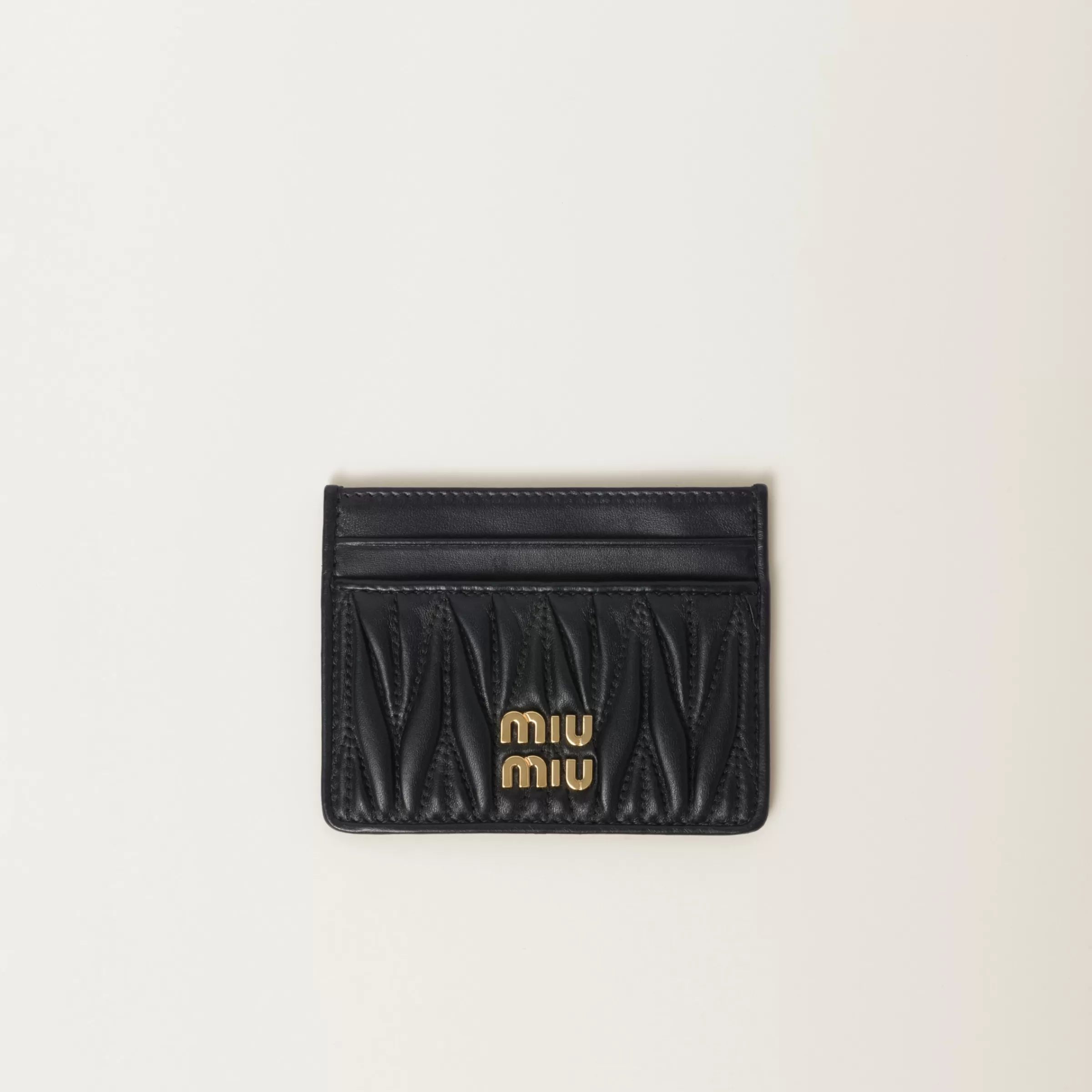 Miu Miu Portacarte in nappa matelassé Nero Cheap