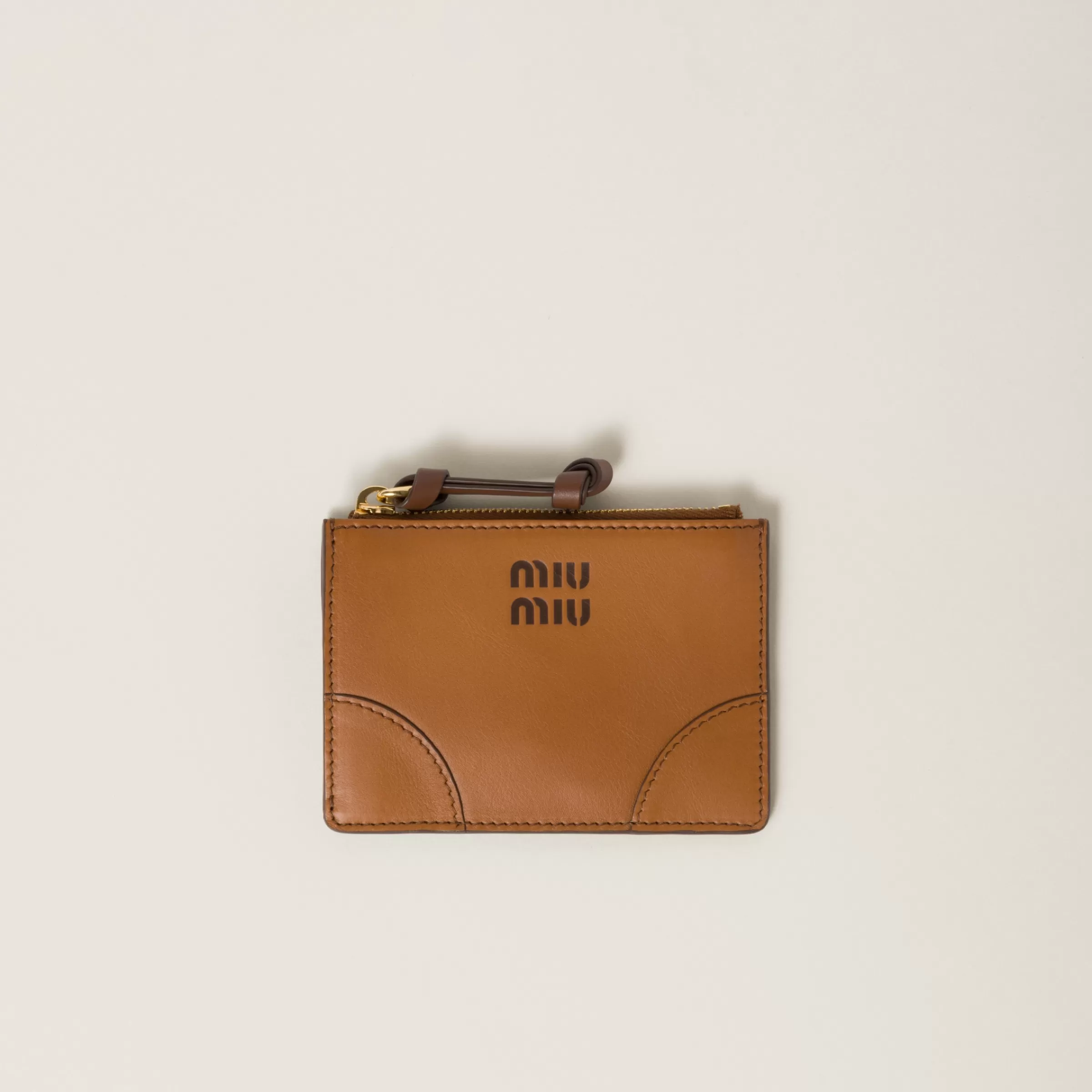 Miu Miu Portacarte in Pelle COGNAC+PALISSANDRO New