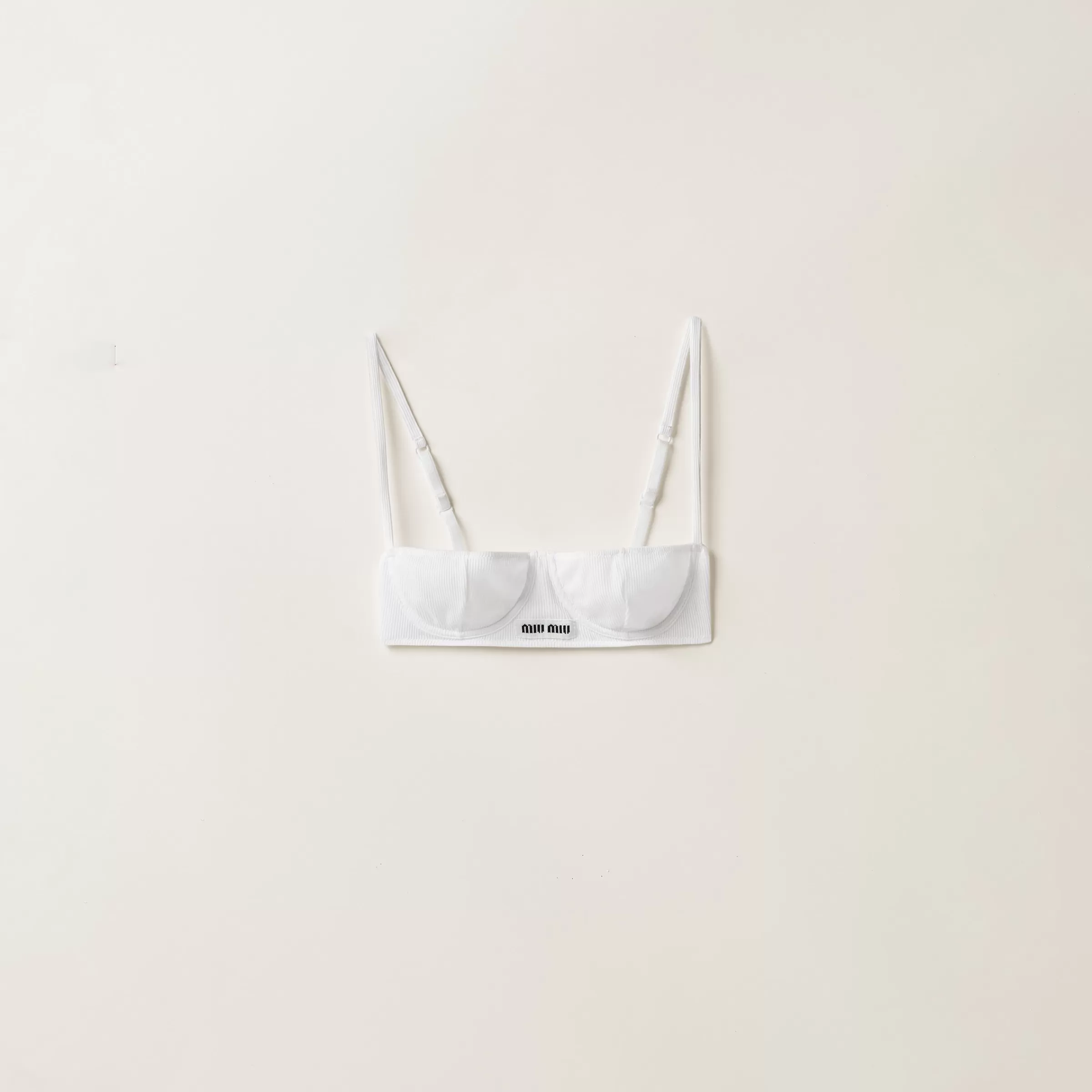 Miu Miu Reggiseno a costine Bianco Shop