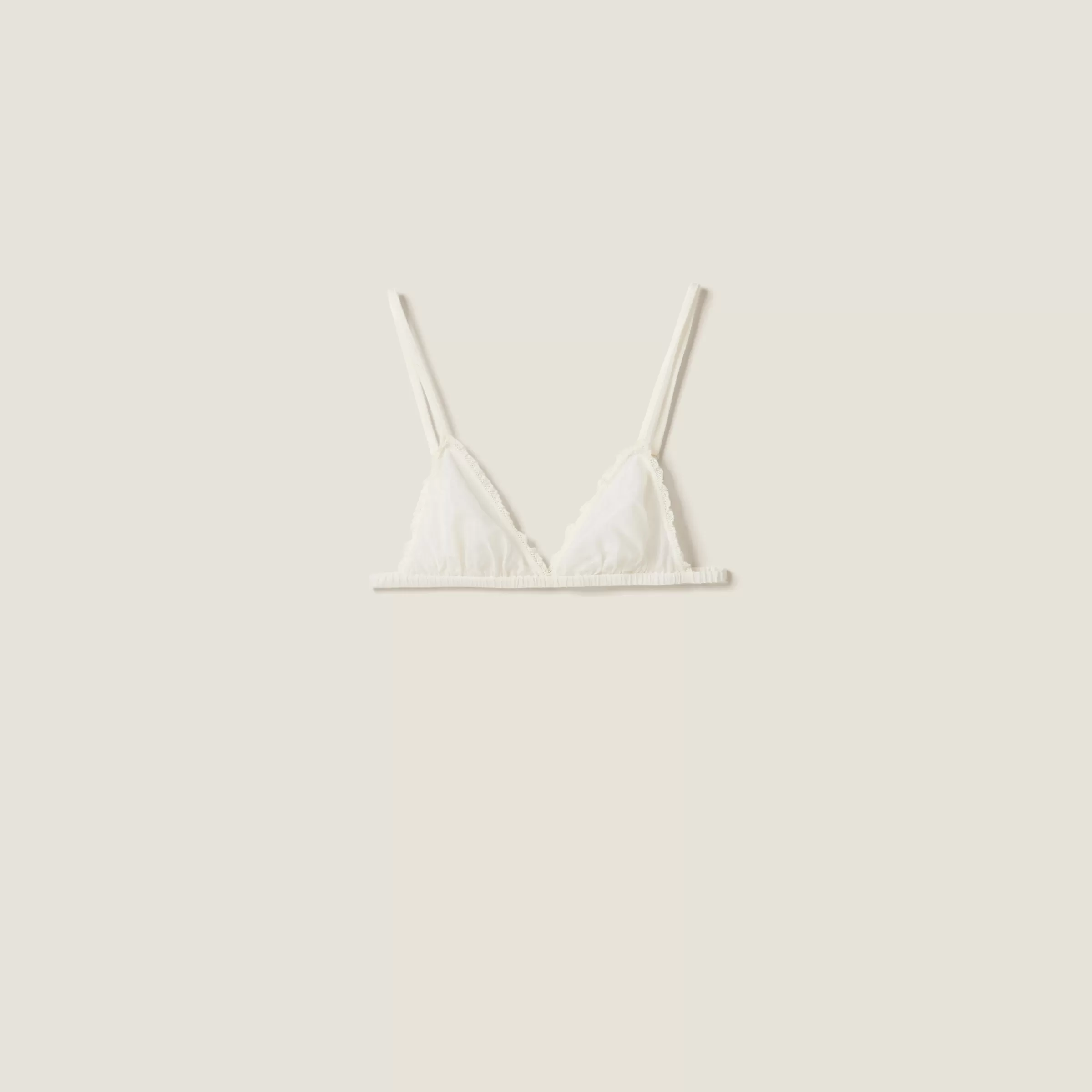 Miu Miu Reggiseno in mussola Avorio Flash Sale