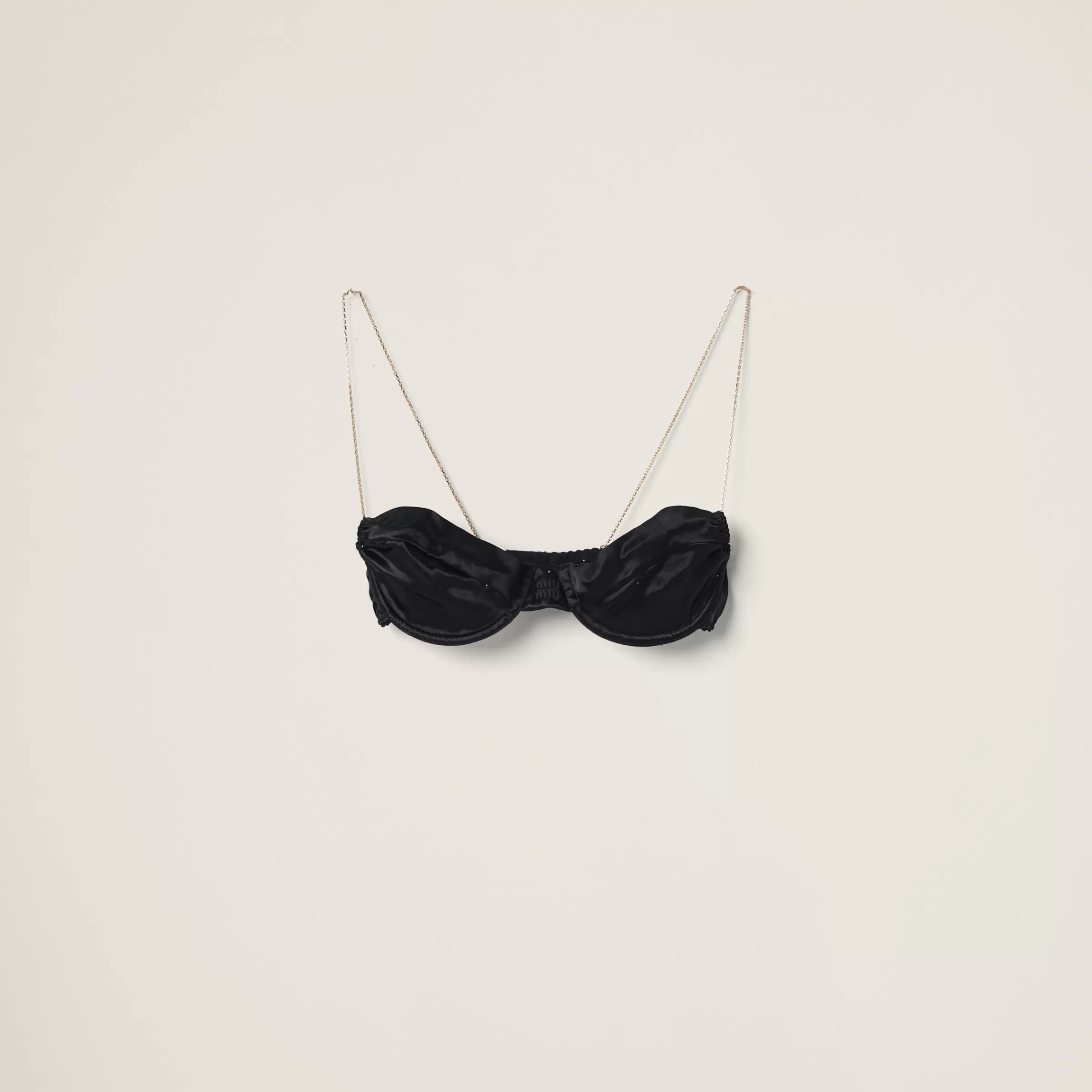 Miu Miu Reggiseno in satin Nero Cheap