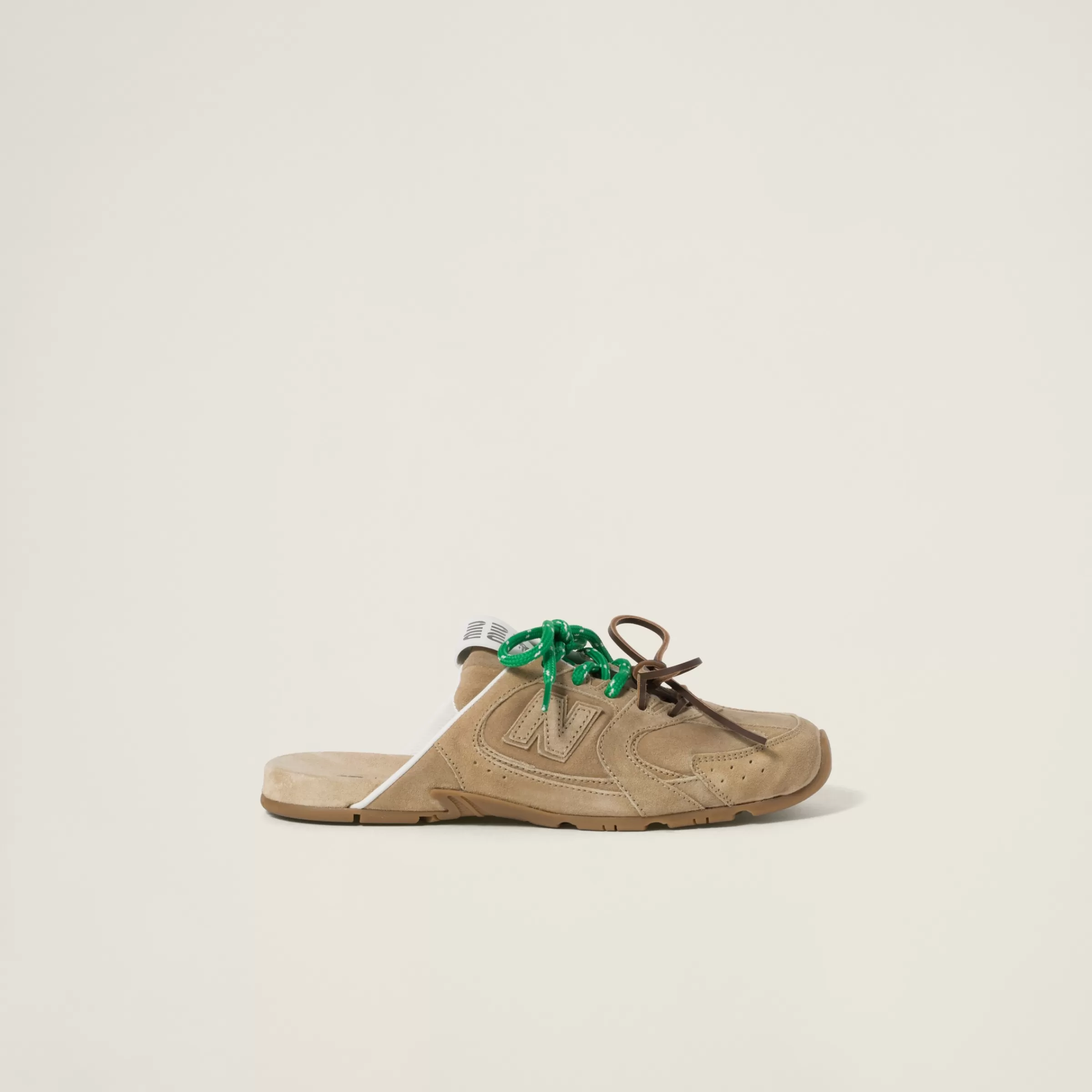 Miu Miu Sabot New Balance X 530 SL in scamosciato délavé Ecru Flash Sale