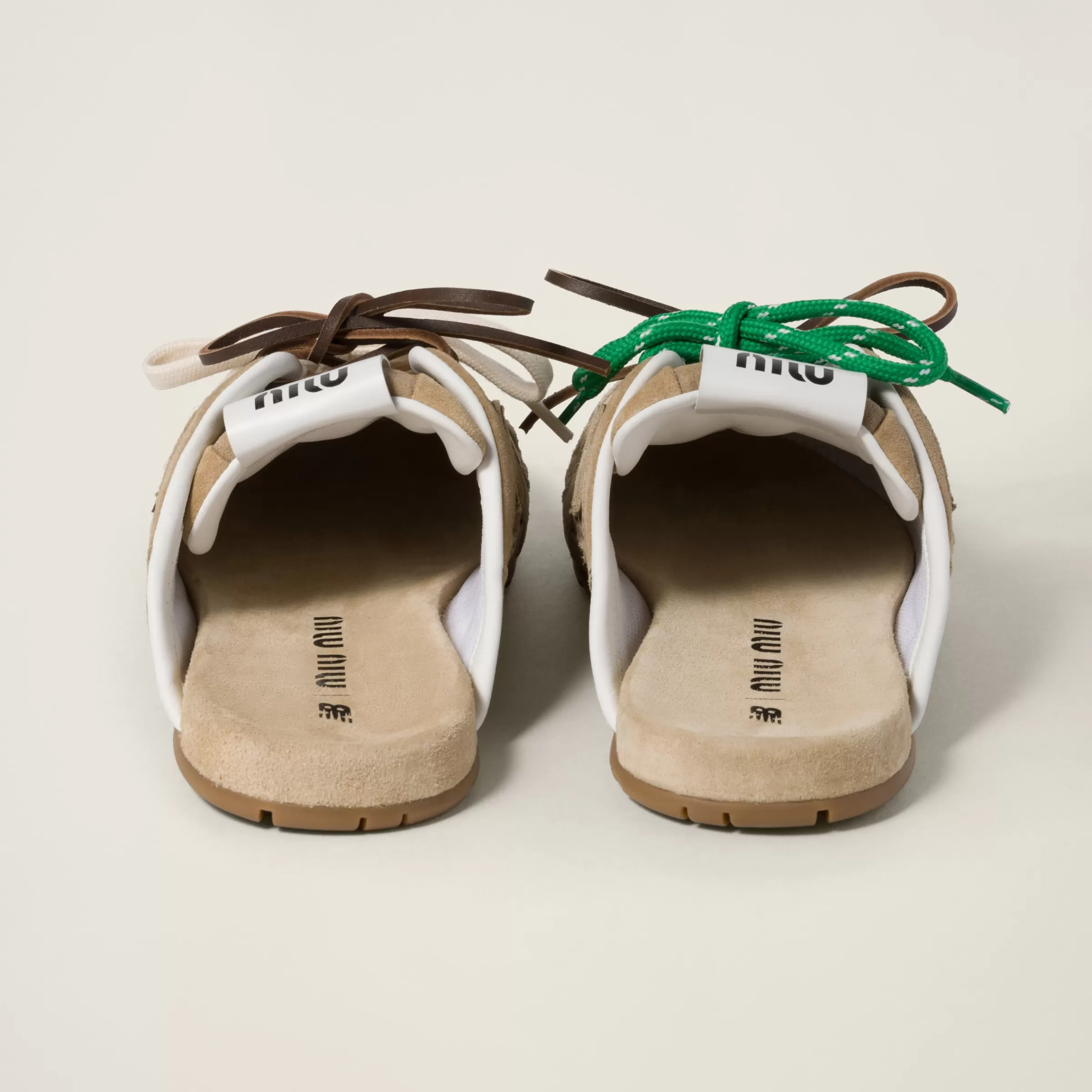 Miu Miu Sabot New Balance X 530 SL in scamosciato délavé Ecru Flash Sale
