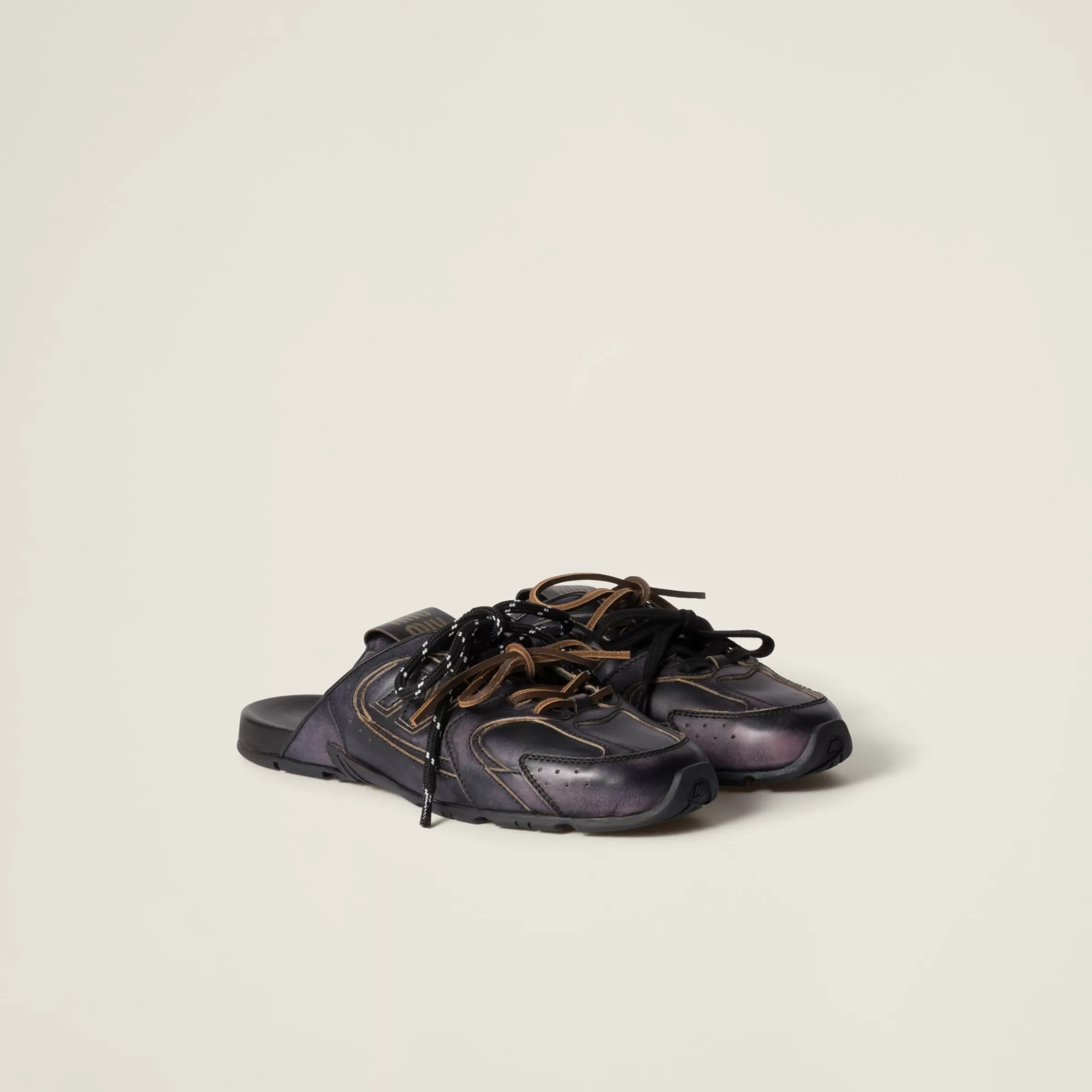 Miu Miu Sabot New Balance X 530 SL in vitello deco' Nero Shop