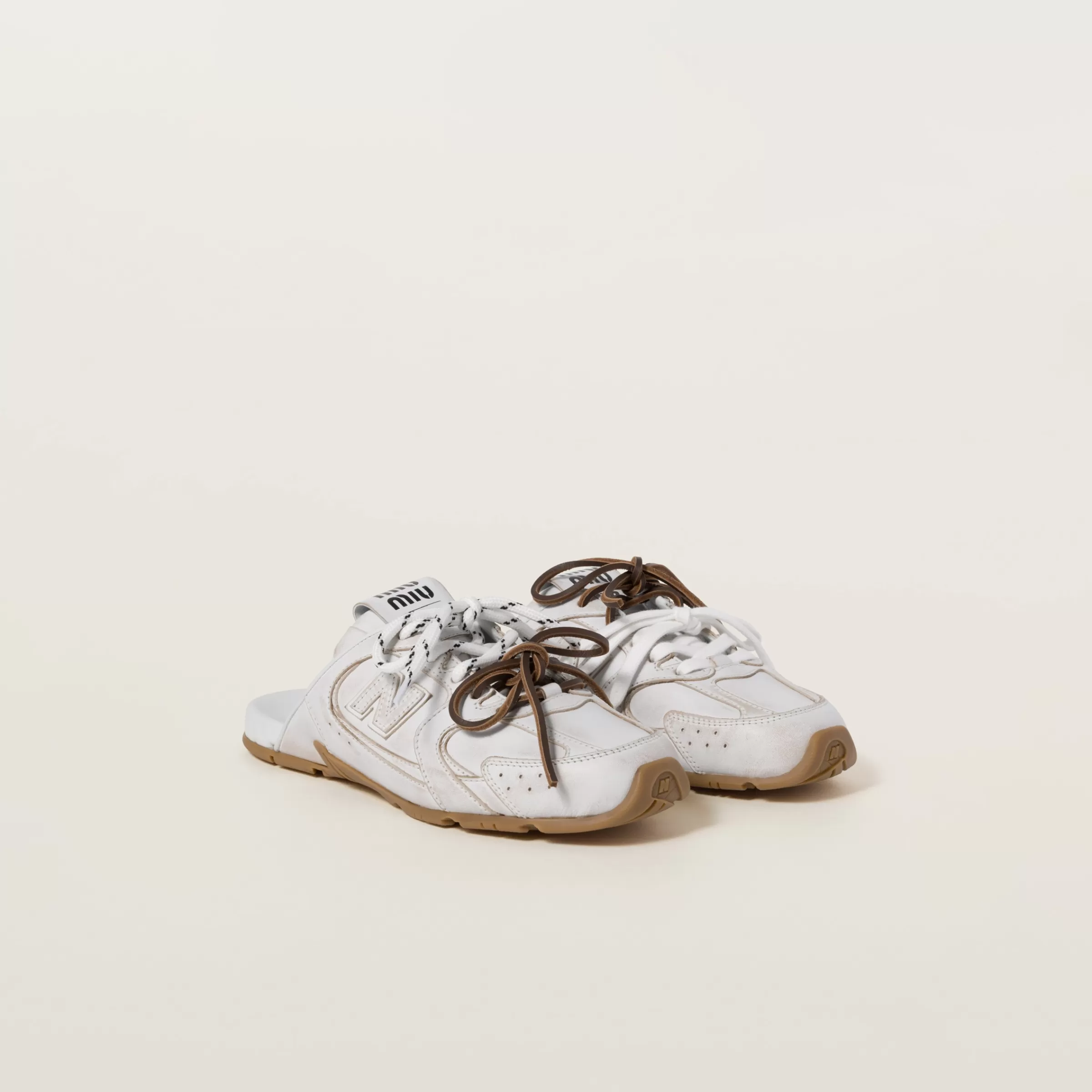 Miu Miu Sabot New Balance X 530 SL in vitello deco' Bianco Fashion